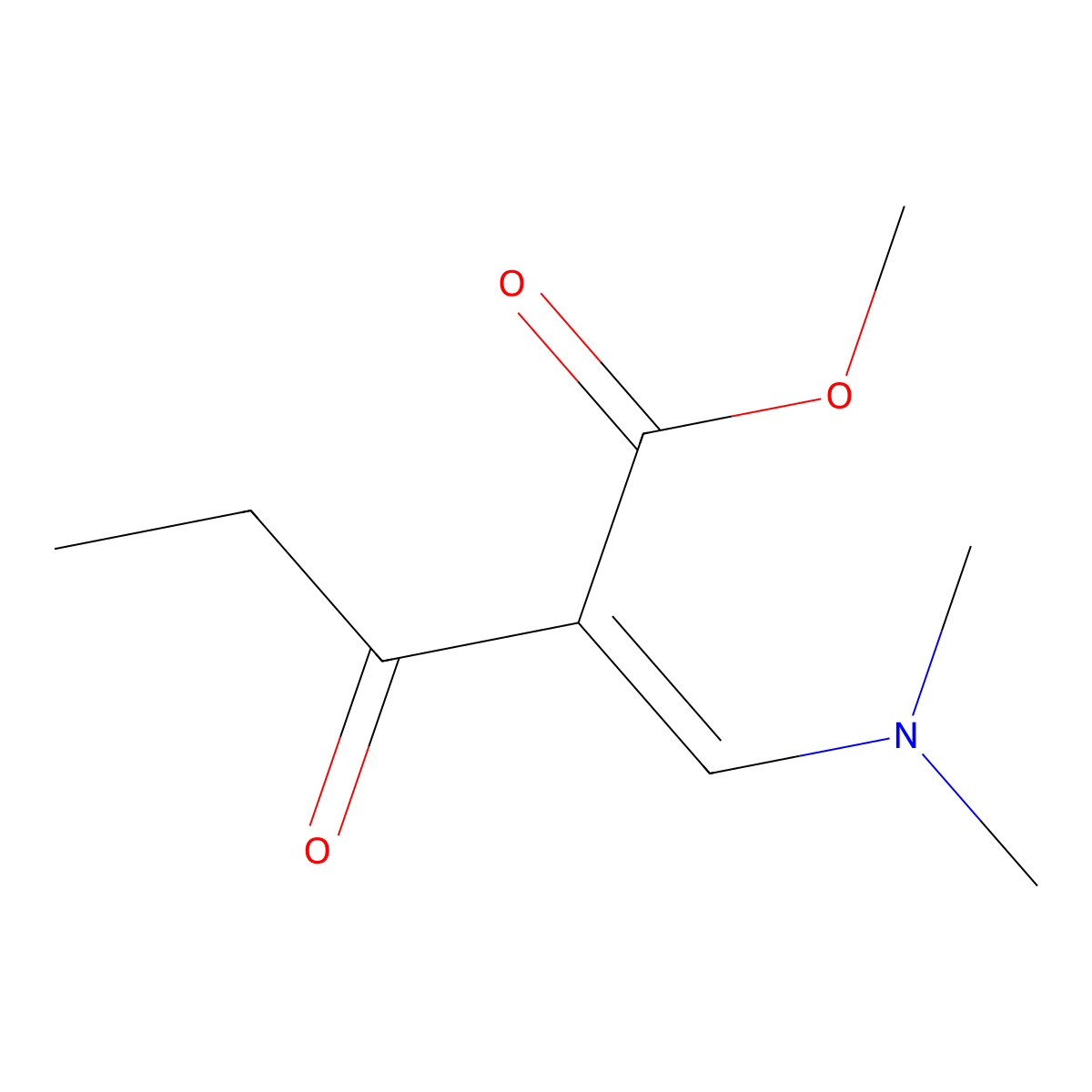 Methyl 2-[(dimethylamino)methylene]-3-oxopentanoate molecular structure, CAS 1245010-20-1