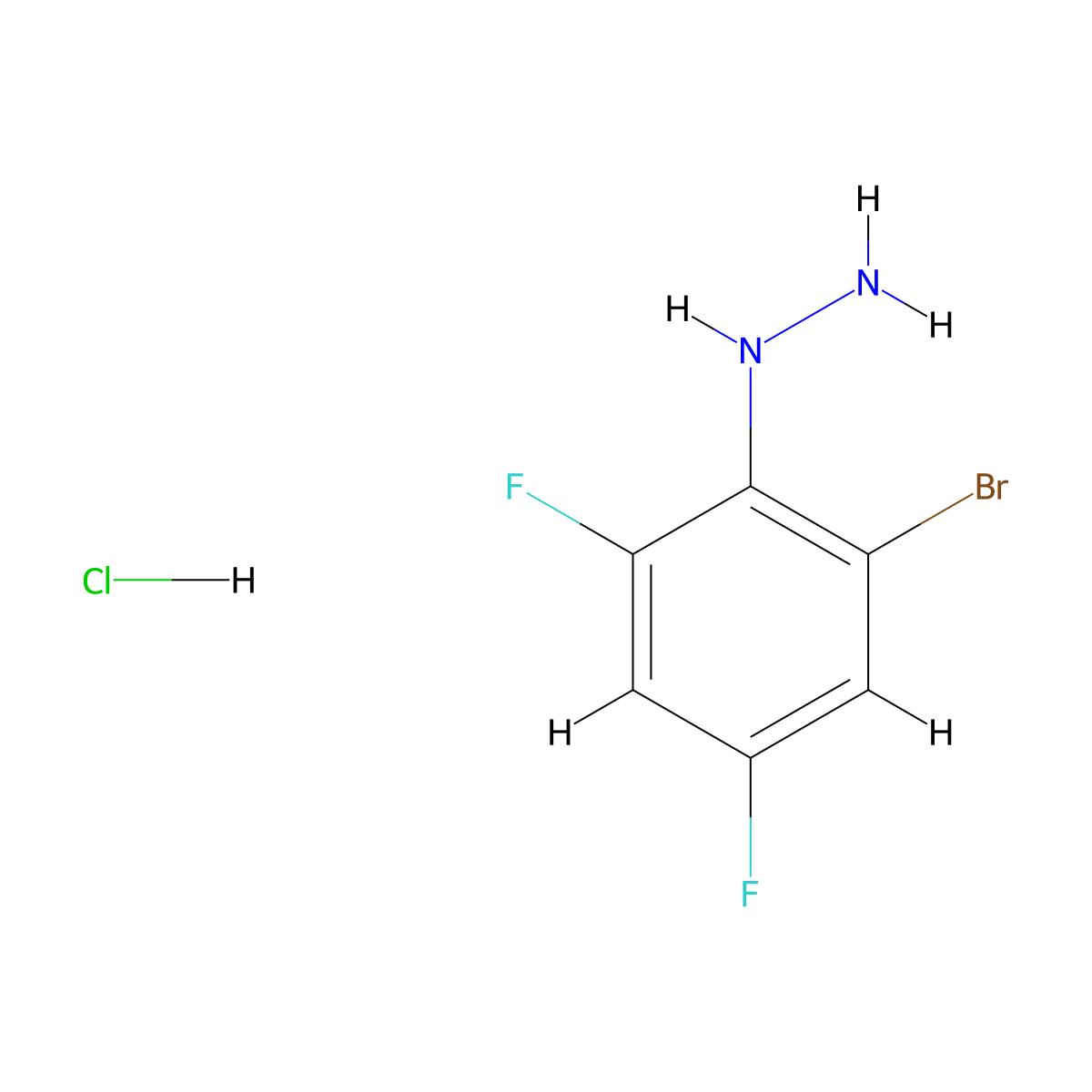 (2-Bromo-4,6-difluorophenyl)hydrazine hydrochloride molecular structure, CAS 1245010-72-3