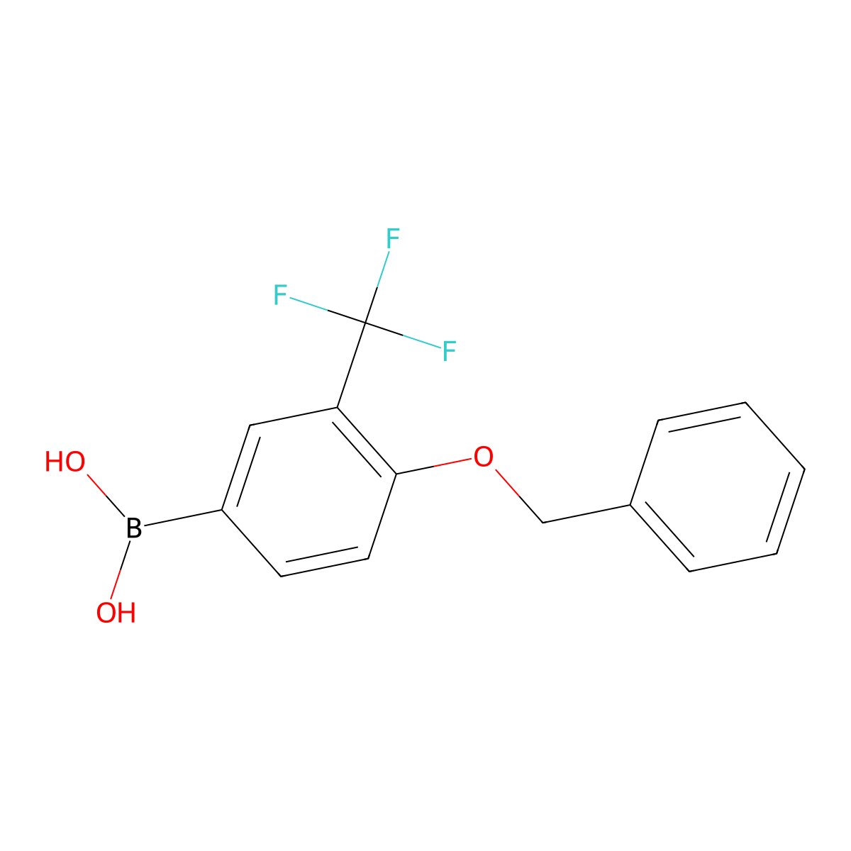 (4-(Benzyloxy)-3-(trifluoromethyl)phenyl)boronic acid molecular structure, CAS 1245014-05-4