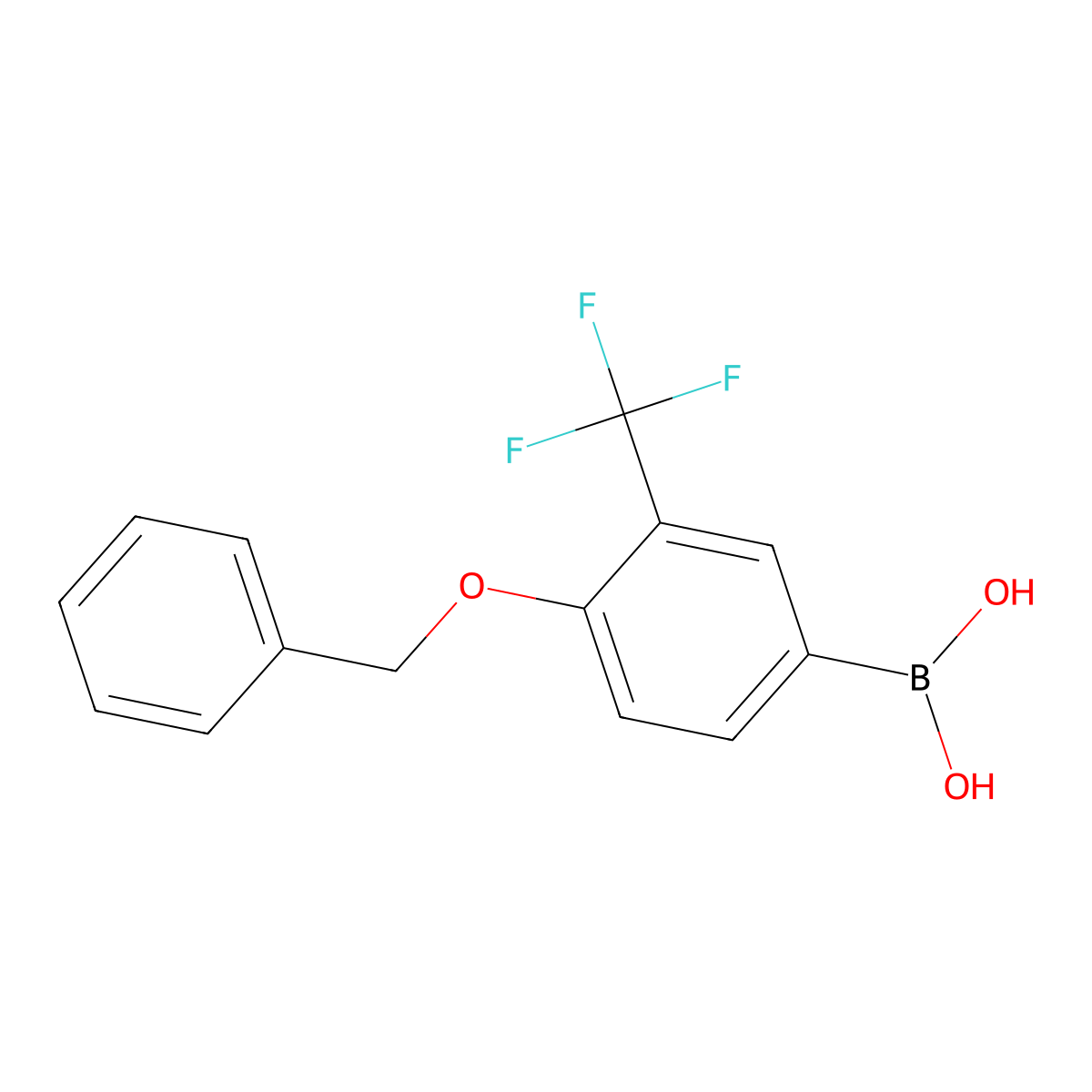 (4-(Benzyloxy)-3-(trifluoromethyl)phenyl)boronic acid molecular structure, CAS 1245014-05-4