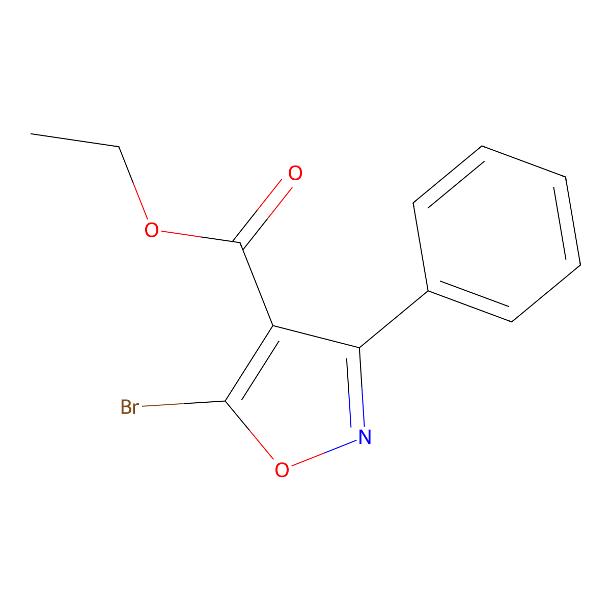 Ethyl 5-bromo-3-phenylisoxazole-4-carboxylate molecular structure, CAS 1245031-62-2
