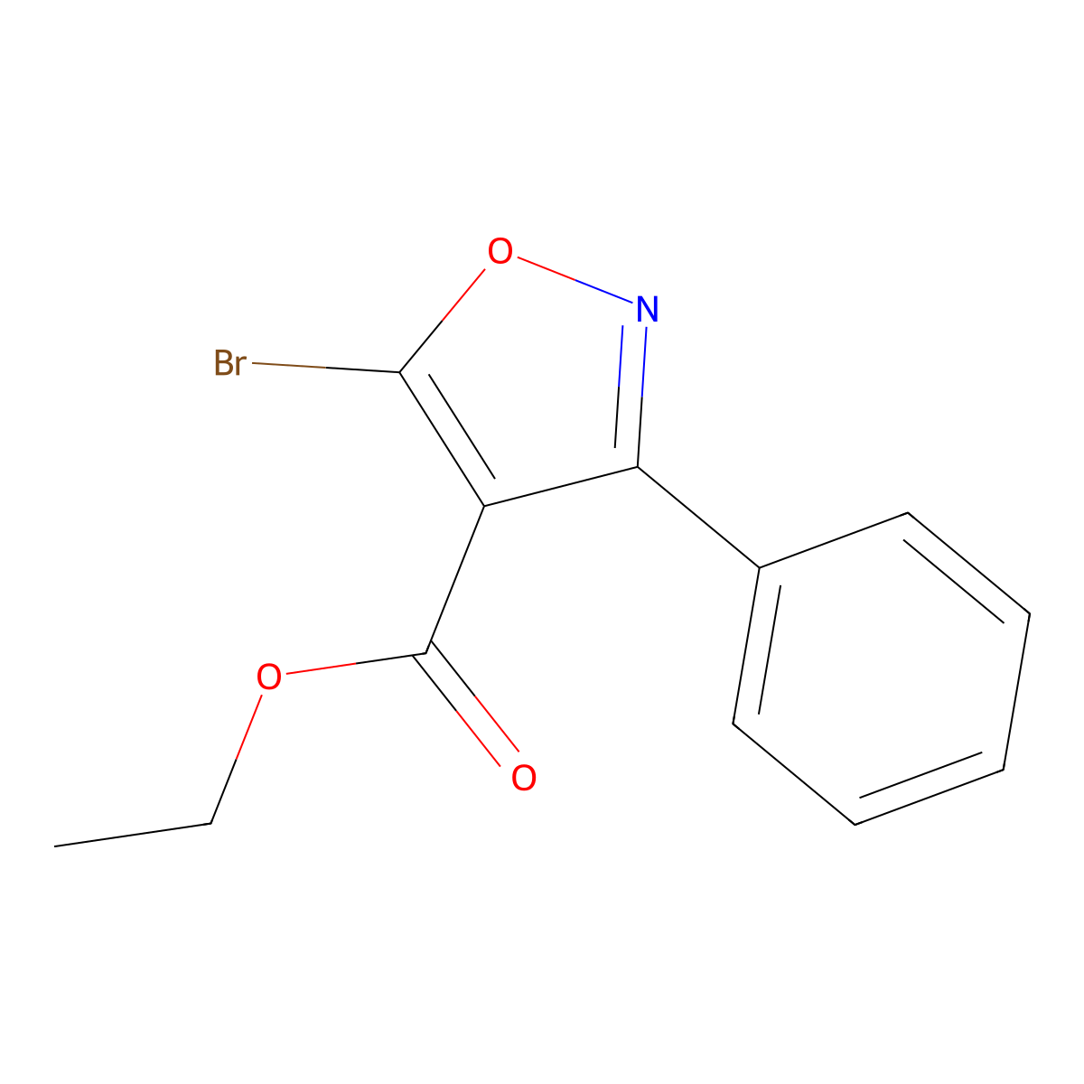 Ethyl 5-bromo-3-phenylisoxazole-4-carboxylate molecular structure, CAS 1245031-62-2