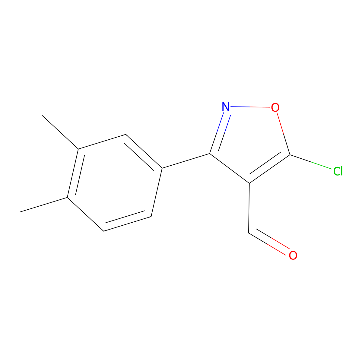 5-Chloro-3-(3,4-dimethylphenyl)-1,2-oxazole-4-carbaldehyde molecular structure, CAS 1245032-24-9