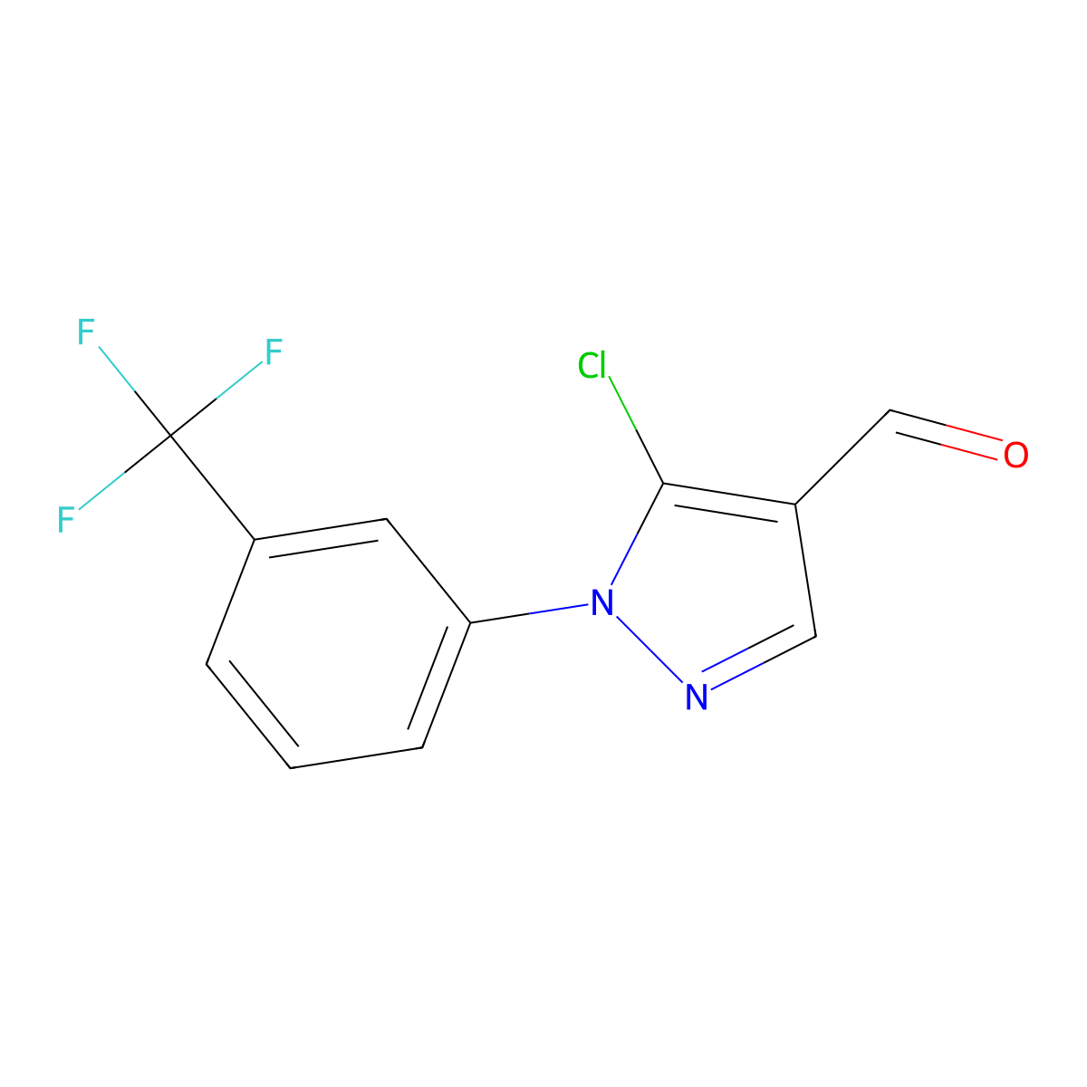 5-chloro-1-[3-(trifluoromethyl)phenyl]-1H-pyrazole-4-carbaldehyde molecular structure, CAS 1245067-01-9