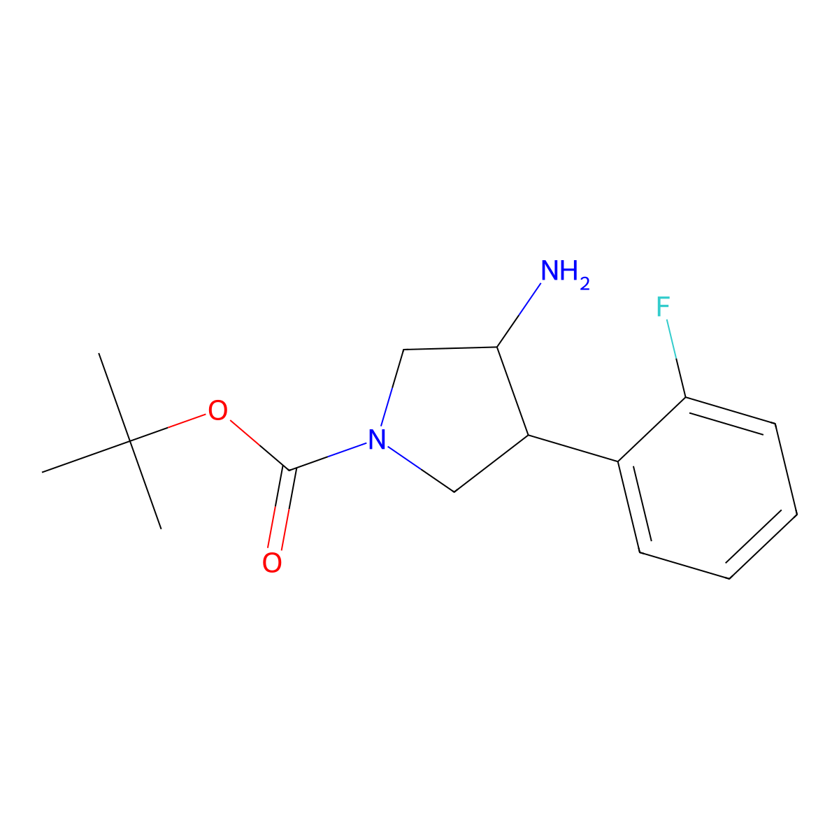 rel-tert-Butyl (3R,4S)-3-amino-4-(2-fluorophenyl)pyrrolidine-1-carboxylate molecular structure, CAS 1245079-74-6