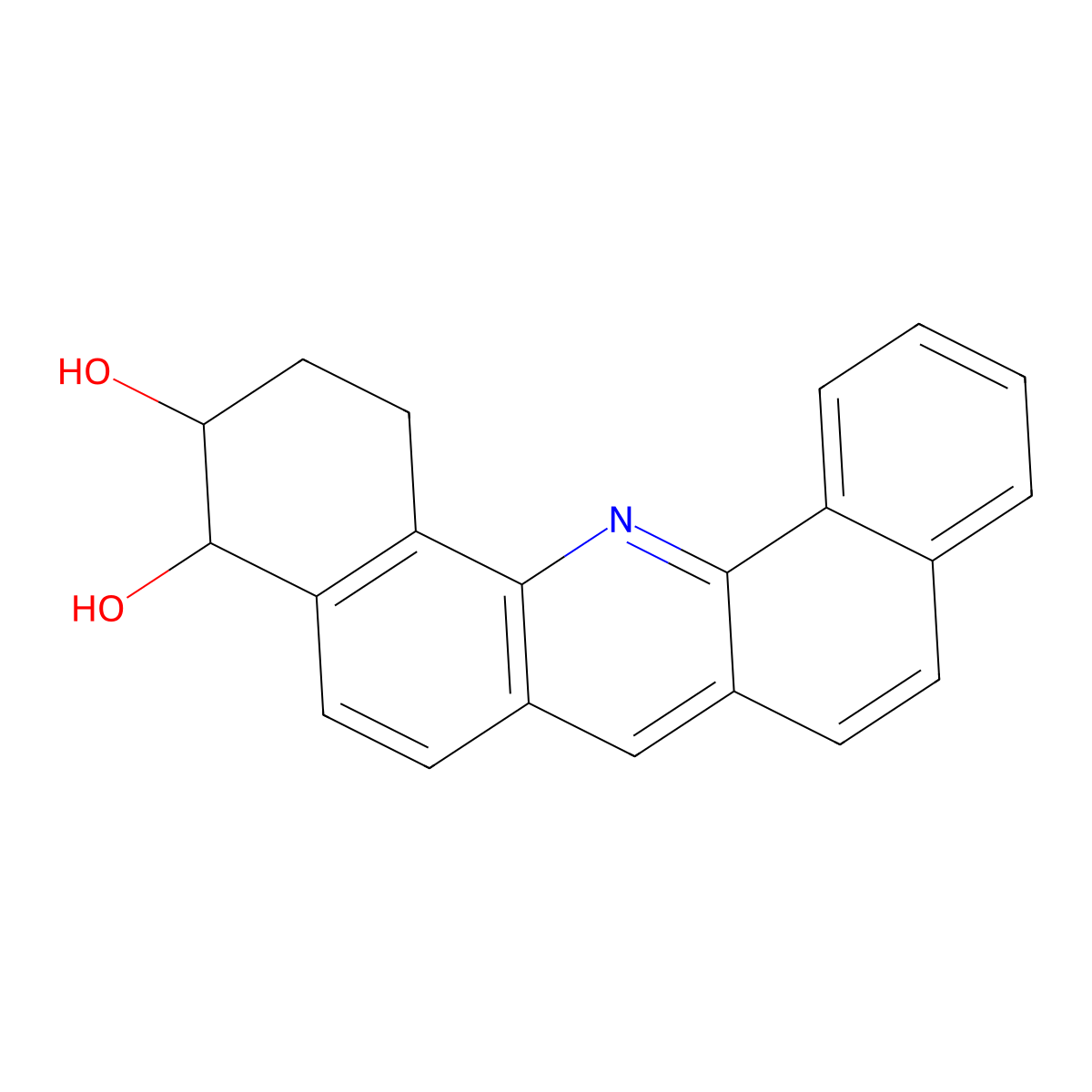 (3R,4R)-rel-1,2,3,4-Tetrahydrodibenz(c,h)acridine-3,4-diol molecular structure, CAS 124508-39-0