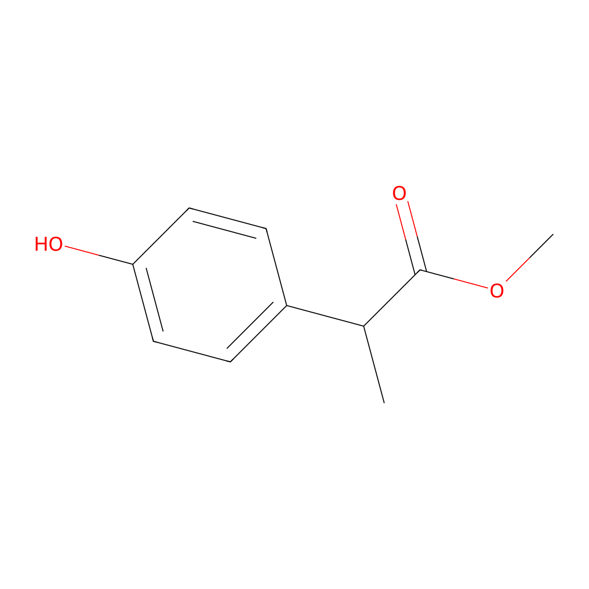 Methyl (S)-2-(4-Hydroxyphenyl)propanoate molecular structure, CAS 124508-78-7