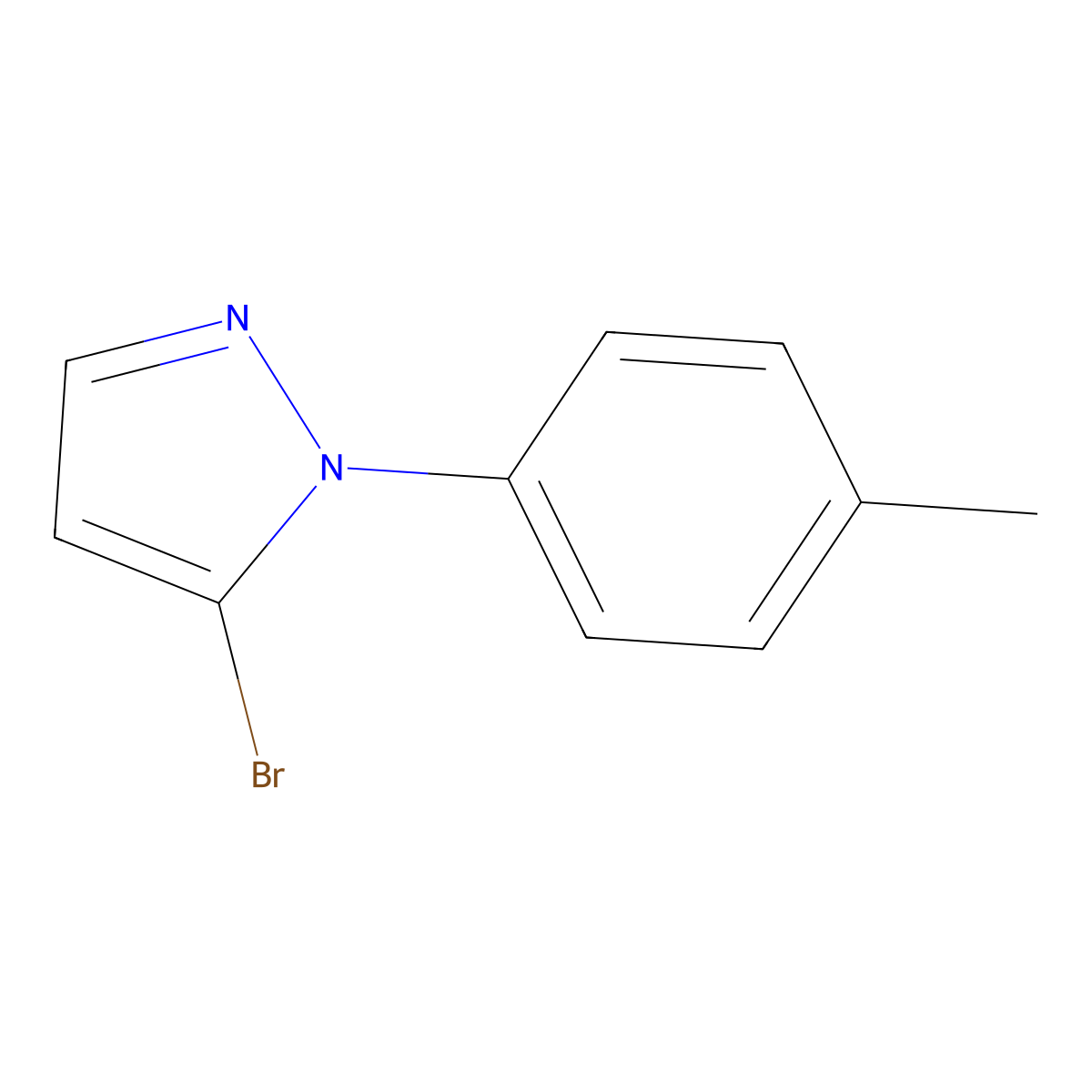5-Bromo-1-(4-methylphenyl)-1H-pyrazole molecular structure, CAS 1245086-95-6