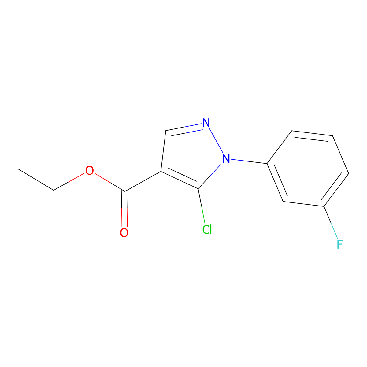 Ethyl 5-chloro-1-(3-fluorophenyl)-1H-pyrazole-4-carboxylate molecular structure, CAS 1245101-31-8