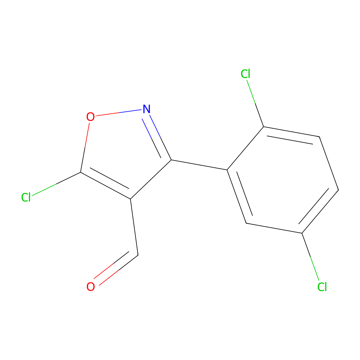 5-Chloro-3-(2,5-dichlorophenyl)-1,2-oxazole-4-carbaldehyde molecular structure, CAS 1245128-40-8