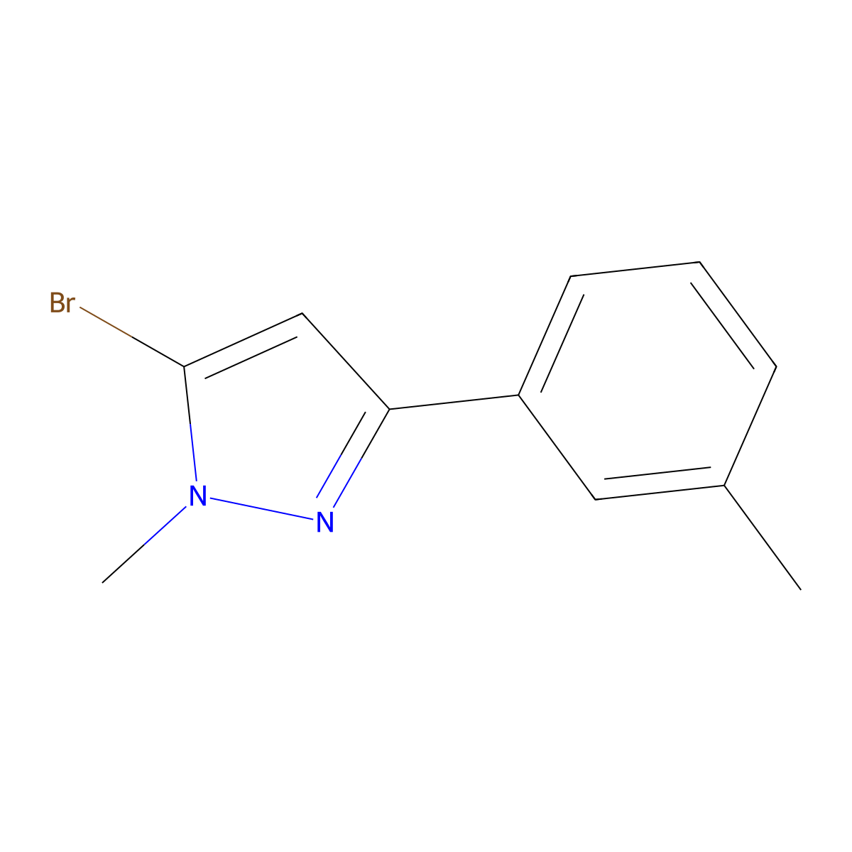 5-Bromo-1-methyl-3-(m-tolyl)-1H-pyrazole molecular structure, CAS 1245141-45-0