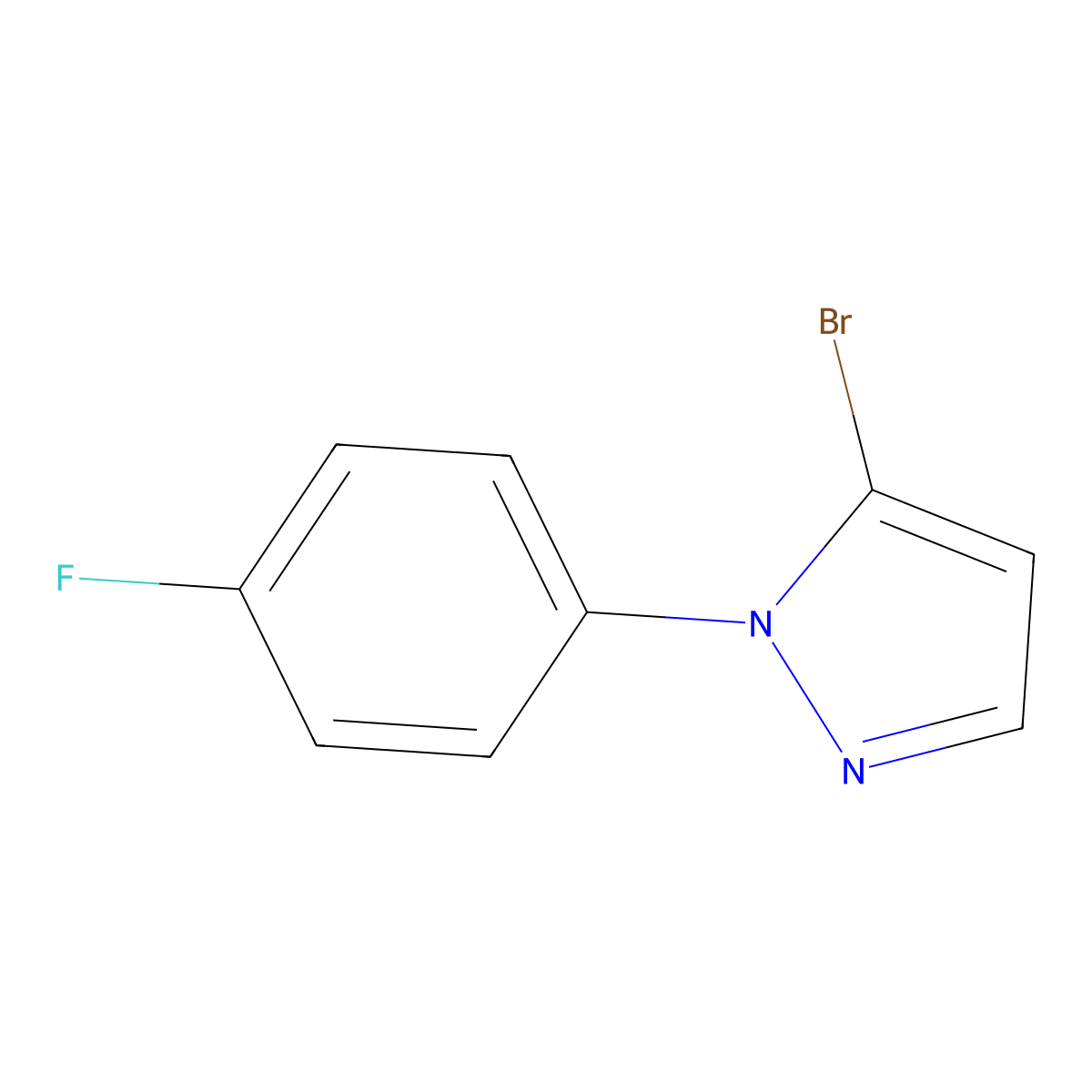 5-bromo-1-(4-fluorophenyl)-1H-pyrazole molecular structure, CAS 1245149-36-3