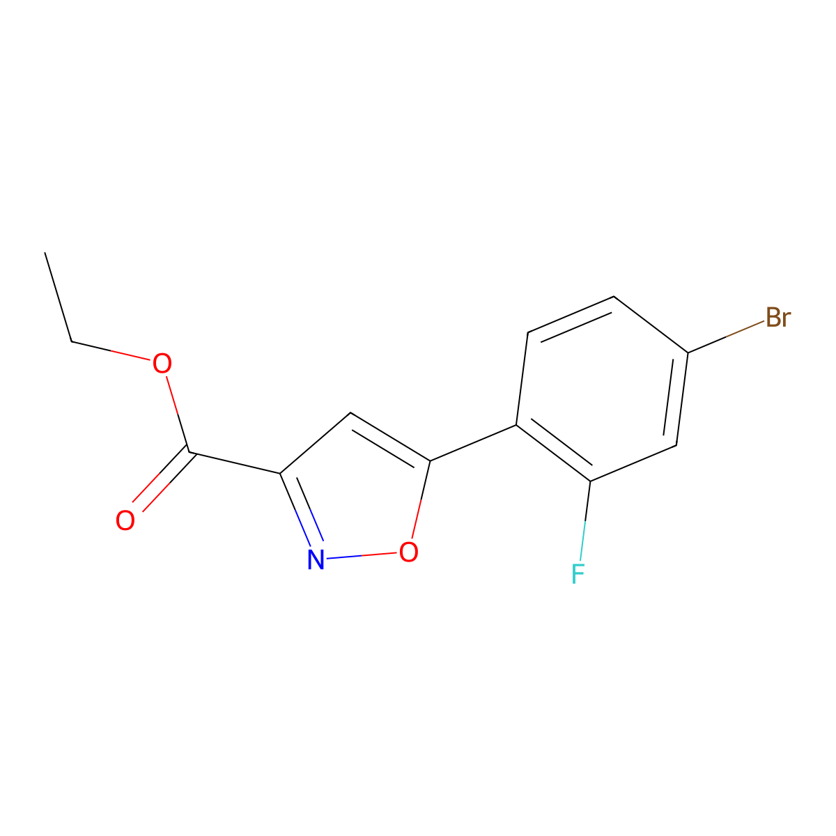 Ethyl 5-(4-Bromo-2-fluorophenyl)isoxazole-3-carboxylate molecular structure, CAS 1245191-23-4