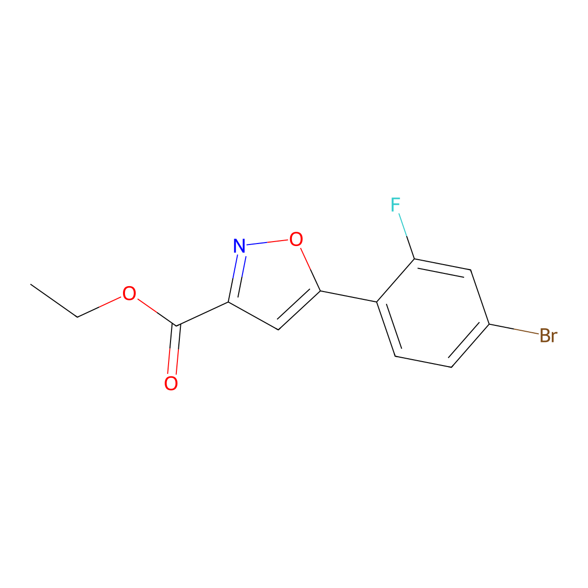 Ethyl 5-(4-Bromo-2-fluorophenyl)isoxazole-3-carboxylate molecular structure, CAS 1245191-23-4