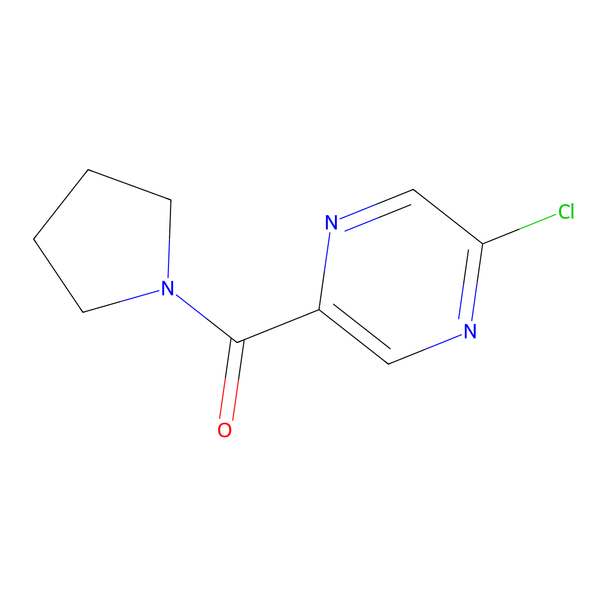 (5-Chloropyrazin-2-yl)(pyrrolidin-1-yl)methanone molecular structure, CAS 1245215-68-2