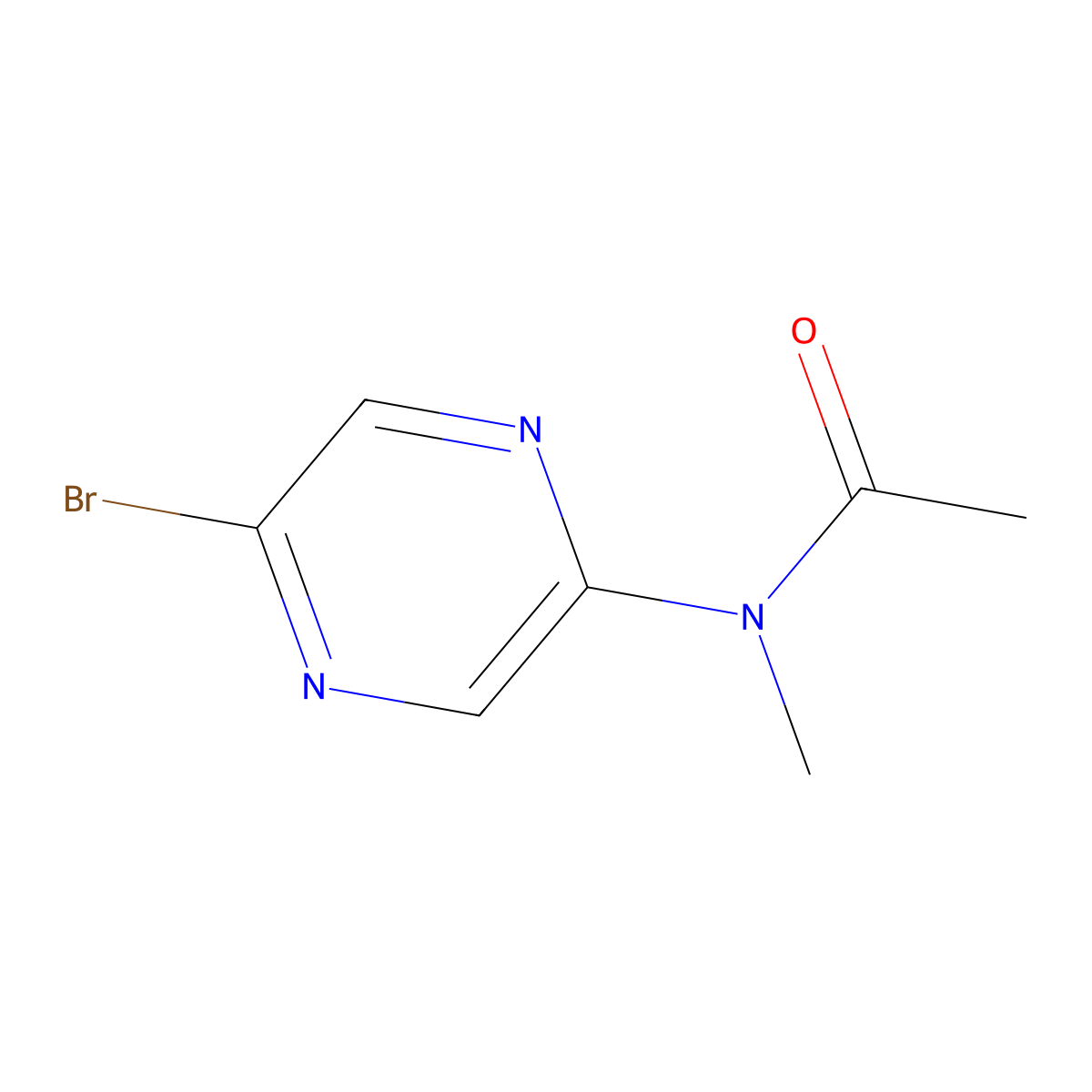 N-(5-bromopyrazin-2-yl)-N-methylacetamide molecular structure, CAS 1245215-85-3