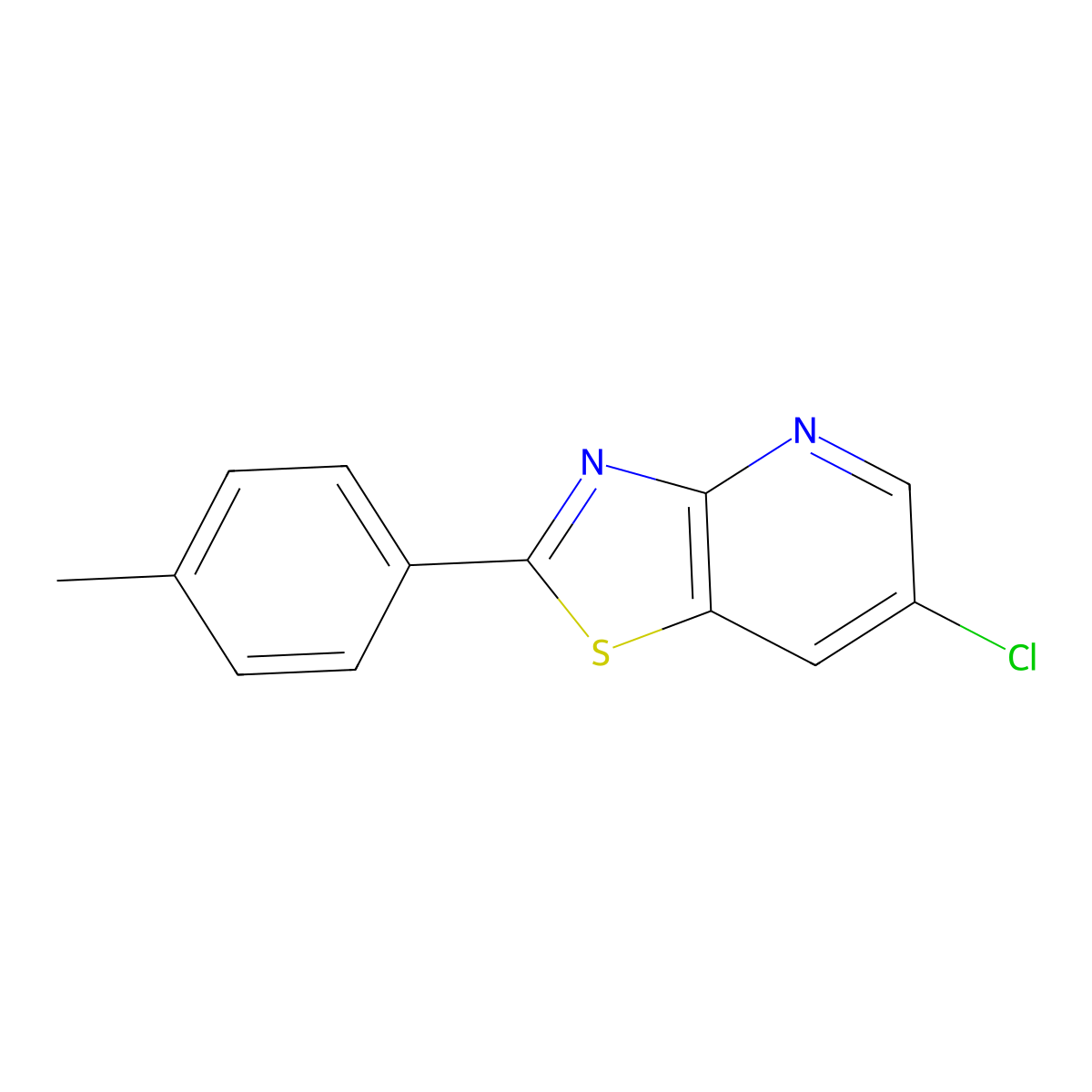 6-Chloro-2-(p-tolyl)thiazolo[4,5-b]pyridine molecular structure, CAS 124522-22-1