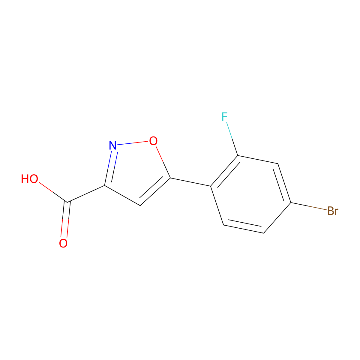 5-(4-Bromo-2-fluorophenyl)isoxazole-3-carboxylic Acid molecular structure, CAS 1245224-36-5