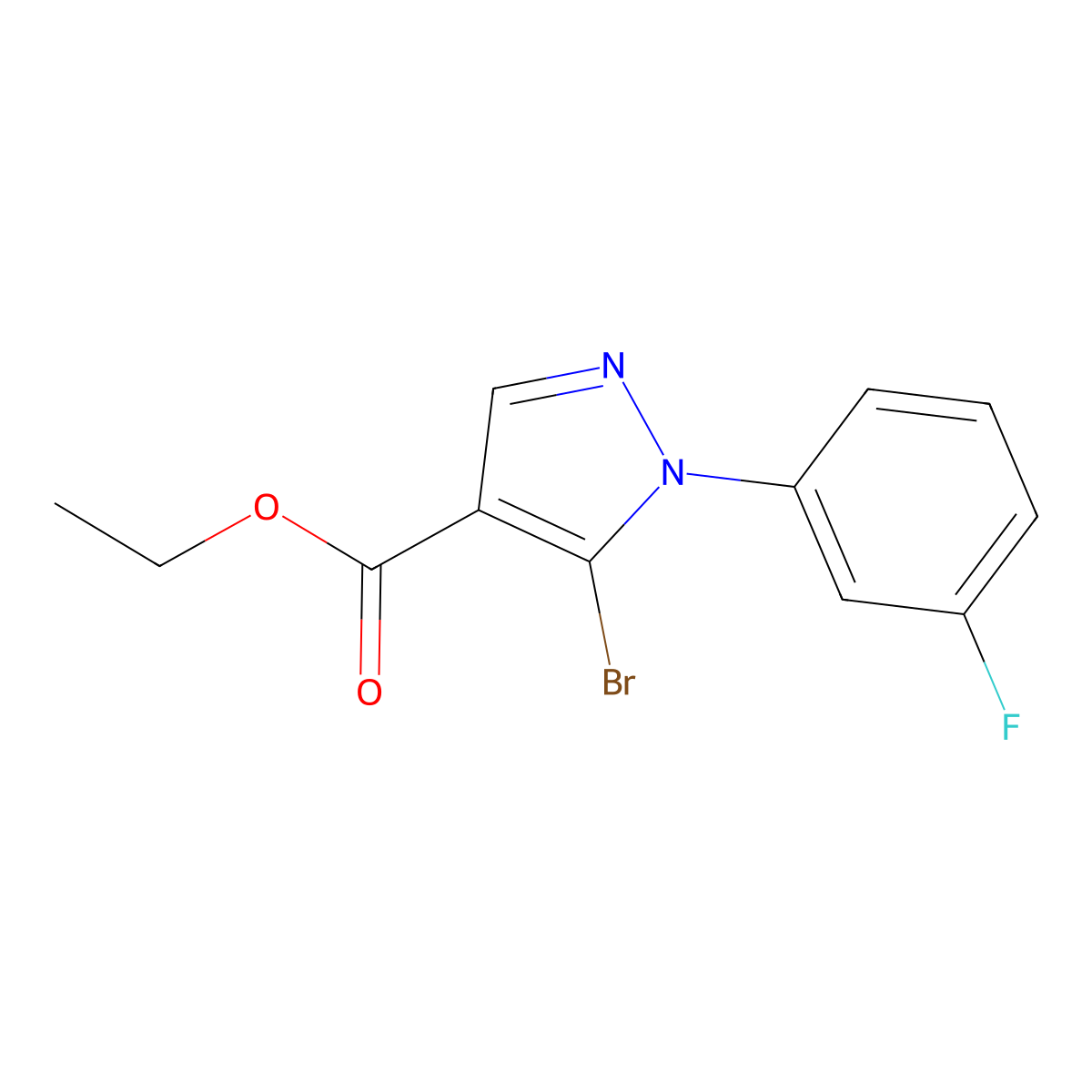 Ethyl 5-bromo-1-(3-fluorophenyl)-1H-pyrazole-4-carboxylate molecular structure, CAS 1245227-17-1