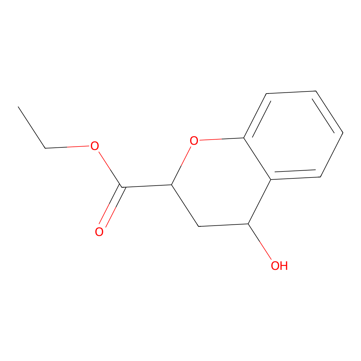 Ethyl 4-hydroxychroman-2-carboxylate molecular structure, CAS 124524-76-1