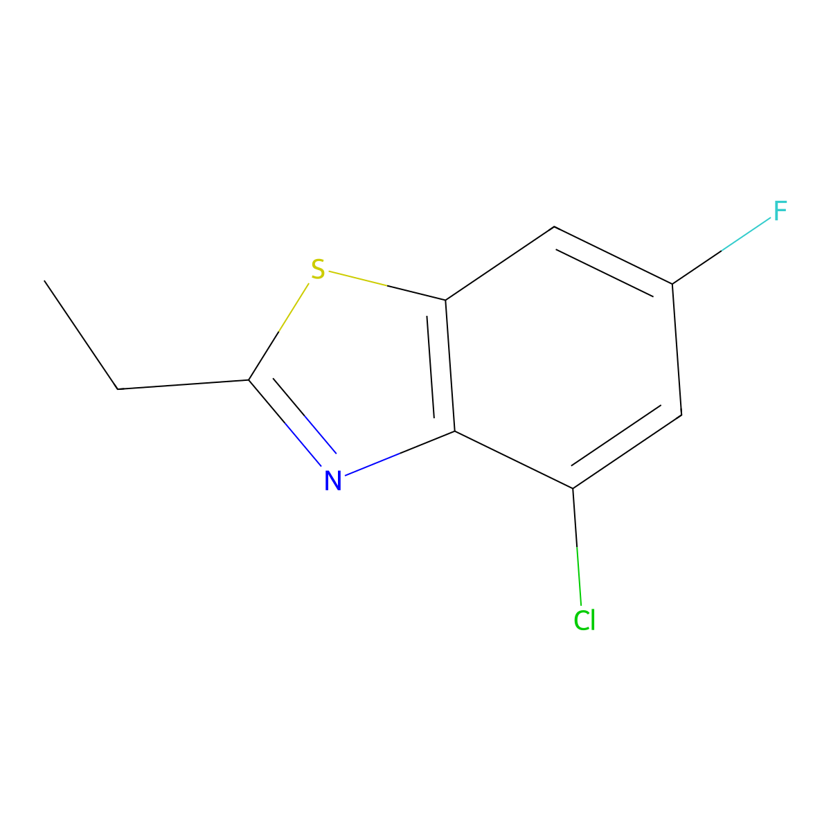 4-Chloro-2-ethyl-6-fluoro-1,3-benzothiazole molecular structure, CAS 1245242-34-5