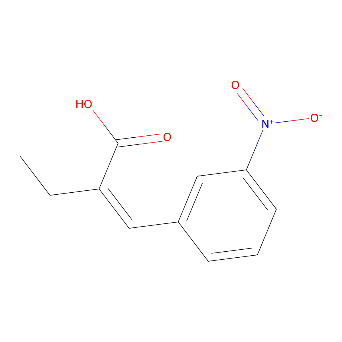 Butanoic acid, 2-[(3-nitrophenyl)methylene]-, (E)- molecular structure, CAS 124525-55-9