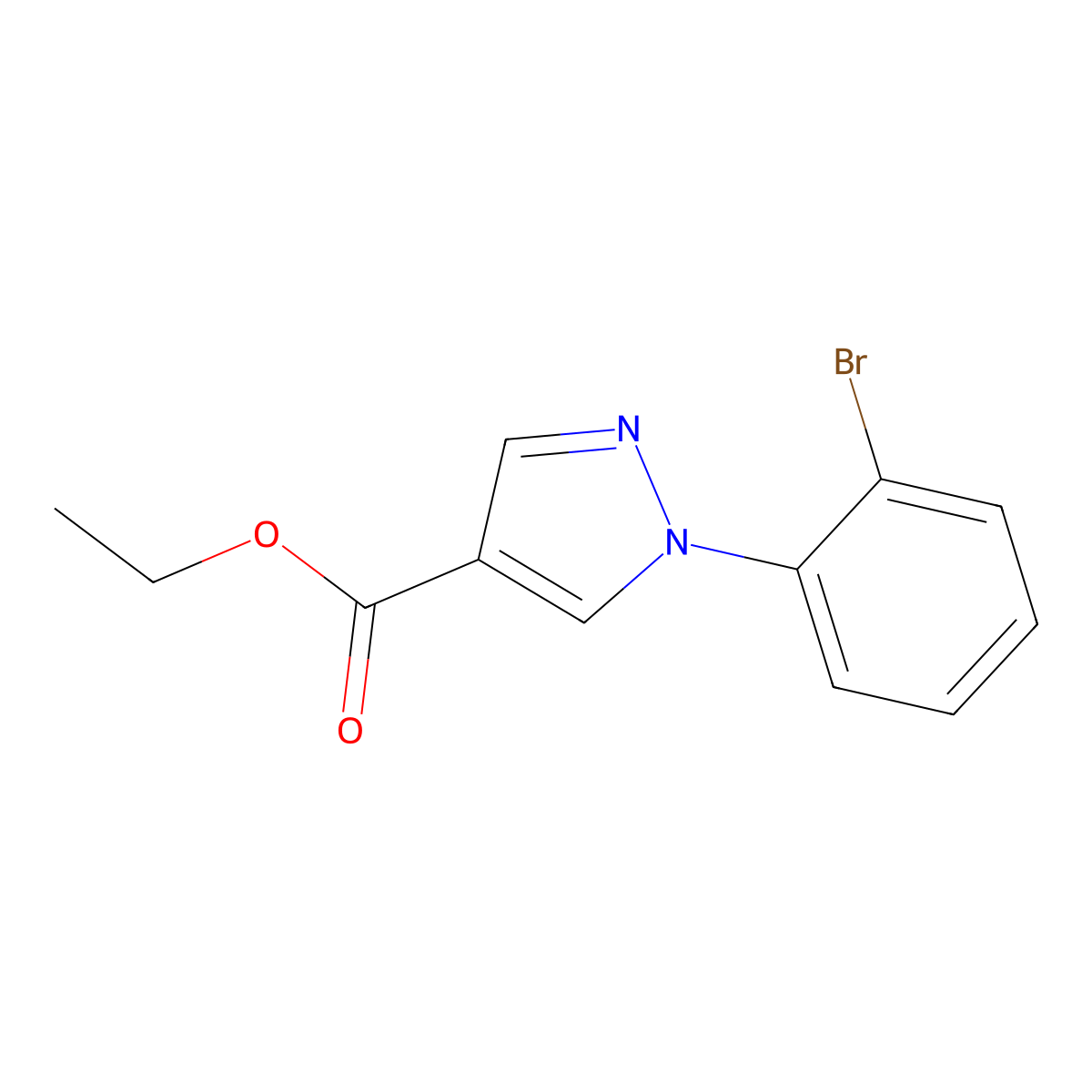 Ethyl 1-(2-bromophenyl)-1H-pyrazole-4-carboxylate molecular structure, CAS 1245258-67-6