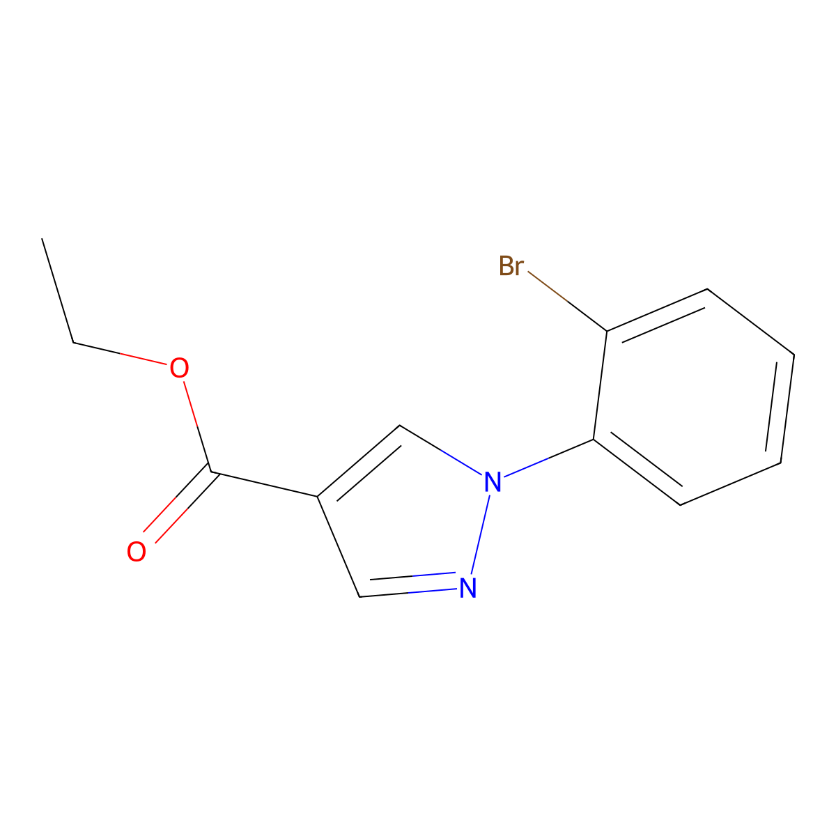 Ethyl 1-(2-bromophenyl)-1H-pyrazole-4-carboxylate molecular structure, CAS 1245258-67-6