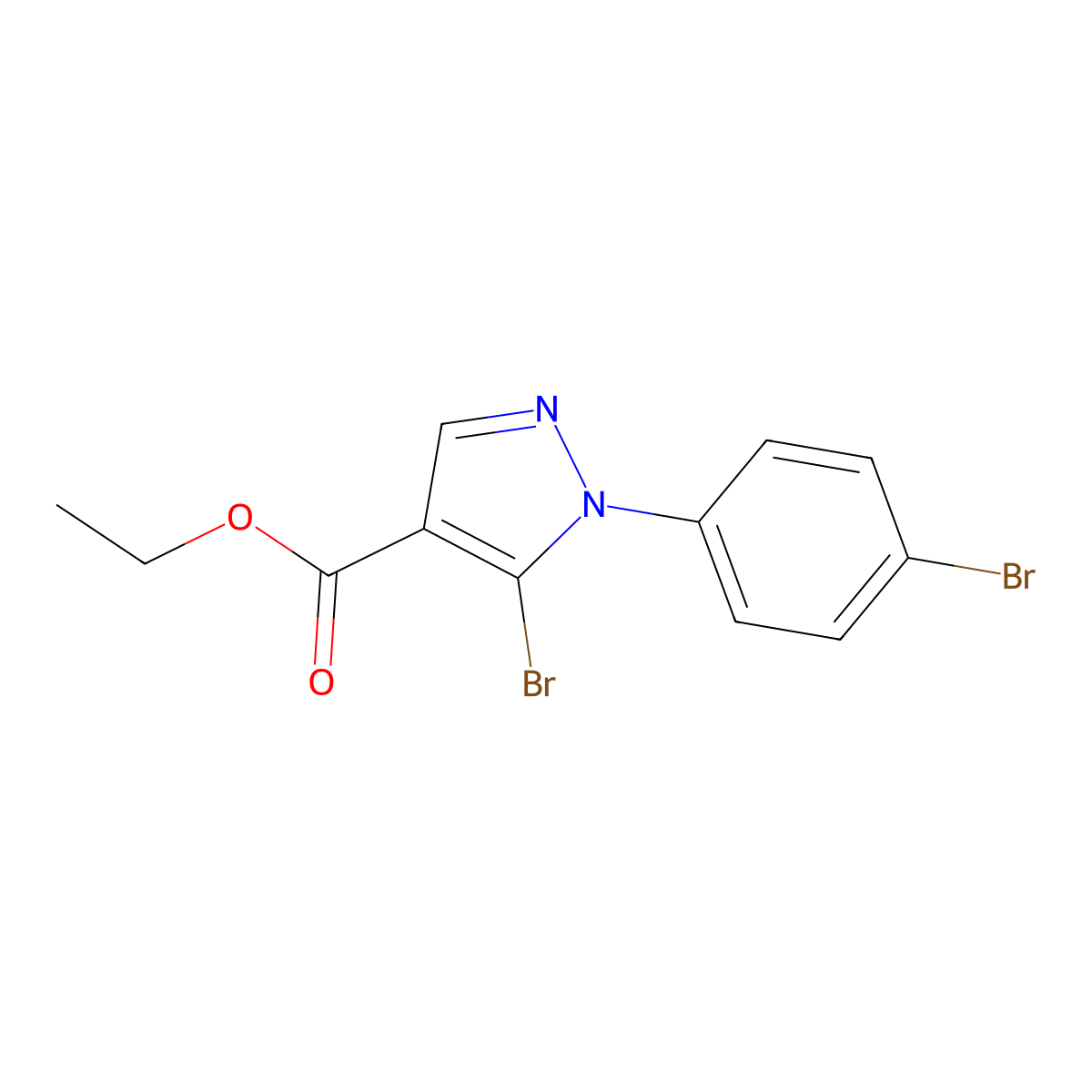 Ethyl 5-bromo-1-(4-bromophenyl)-1H-pyrazole-4-carboxylate molecular structure, CAS 1245258-73-4