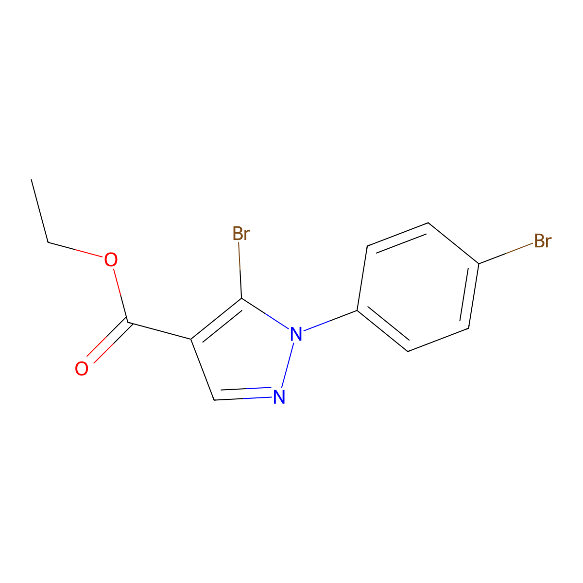 Ethyl 5-bromo-1-(4-bromophenyl)-1H-pyrazole-4-carboxylate molecular structure, CAS 1245258-73-4