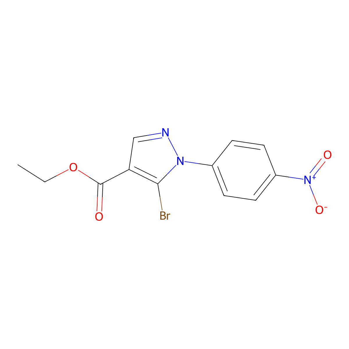 Ethyl 5-bromo-1-(4-nitrophenyl)-1H-pyrazole-4-carboxylate molecular structure, CAS 1245258-74-5