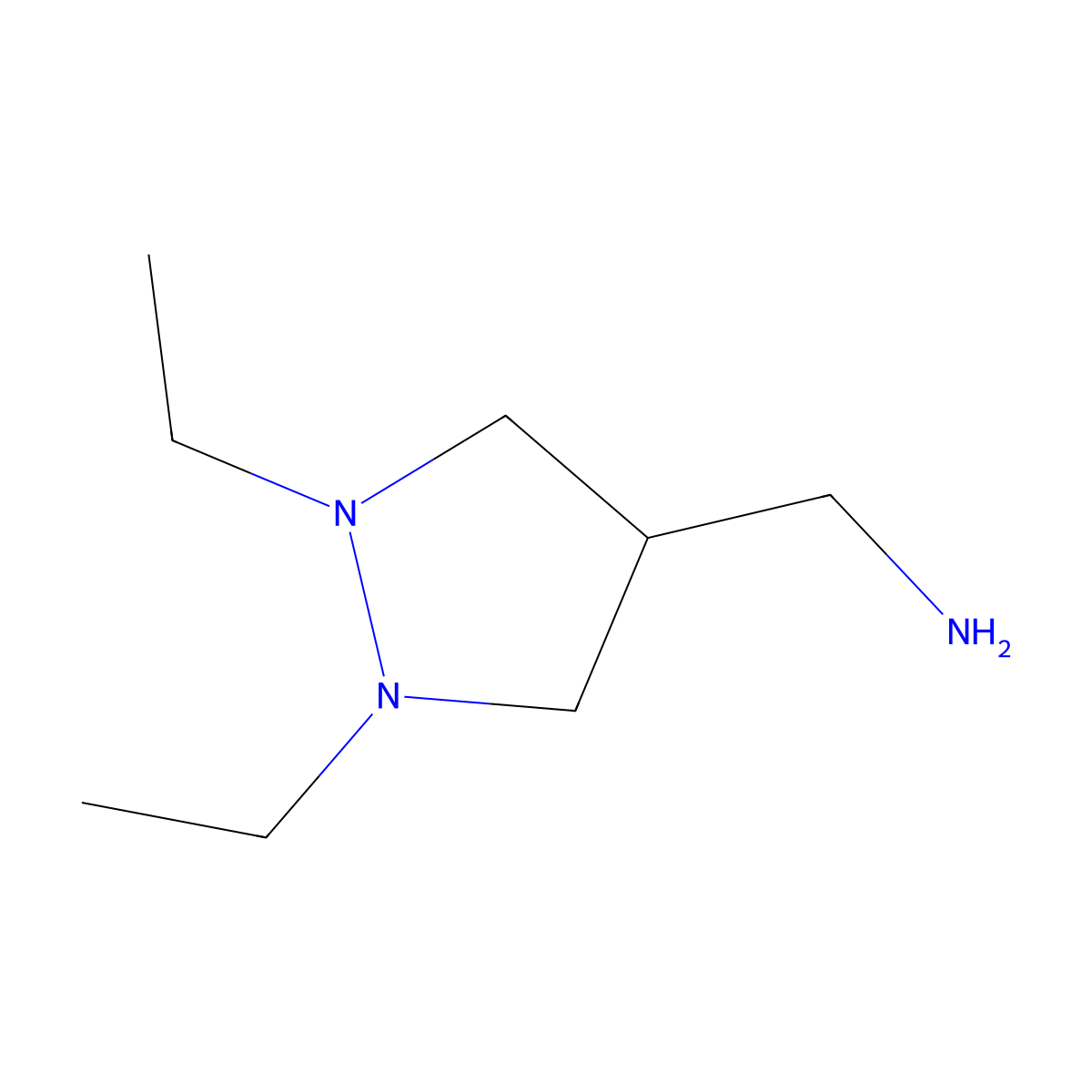 (1,2-Diethylpyrazolidin-4-yl)methanamine molecular structure, CAS 124526-82-5