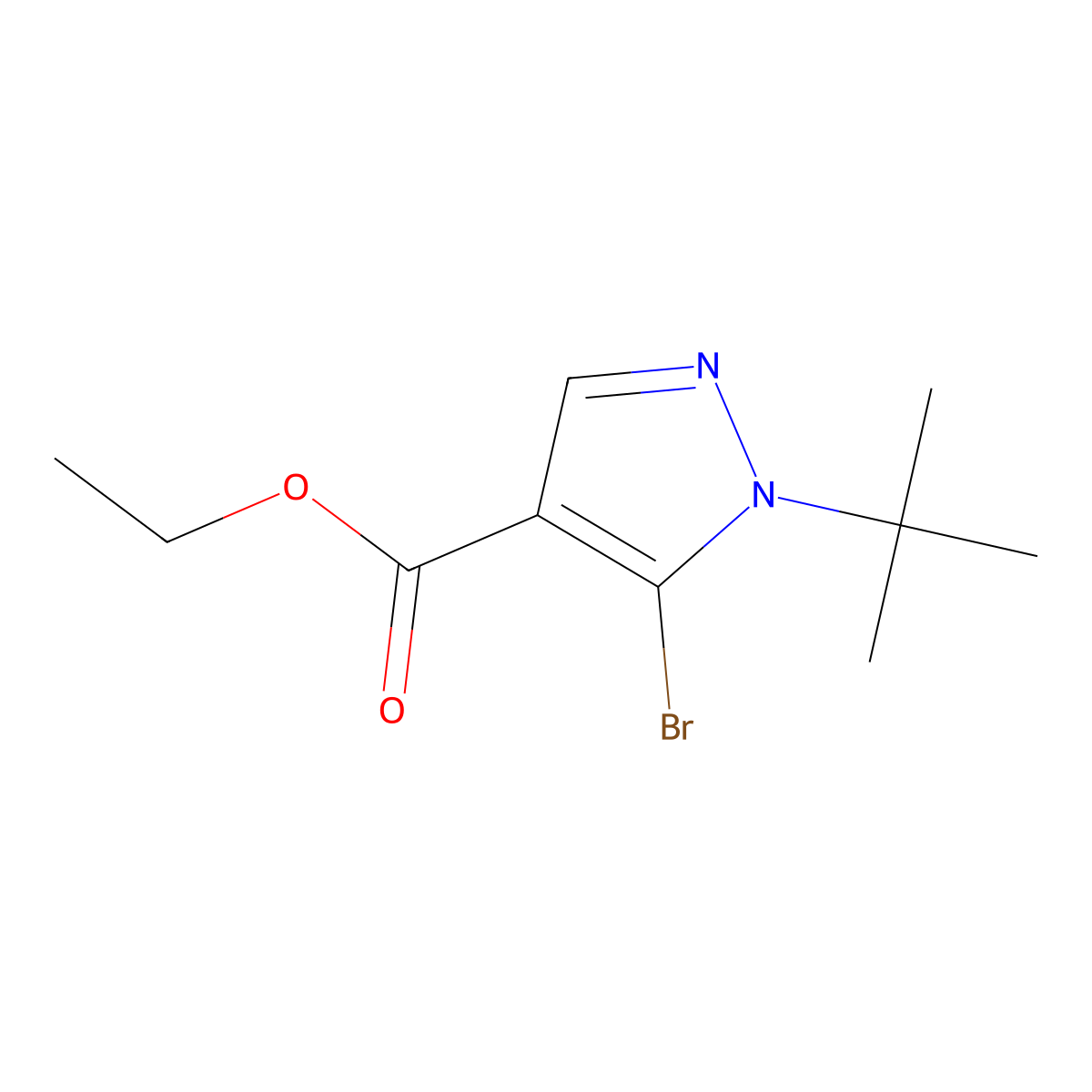 Ethyl 5-bromo-1-tert-butyl-1H-pyrazole-4-carboxylate molecular structure, CAS 1245272-40-5