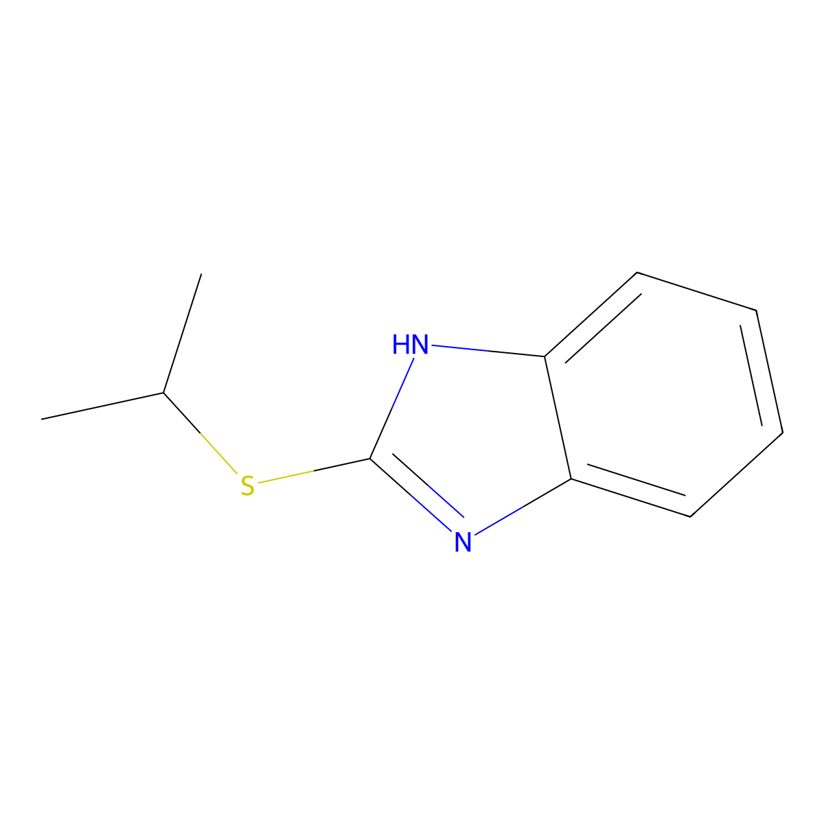 2-(Isopropylthio)-1H-benzimidazole molecular structure, CAS 124530-70-7