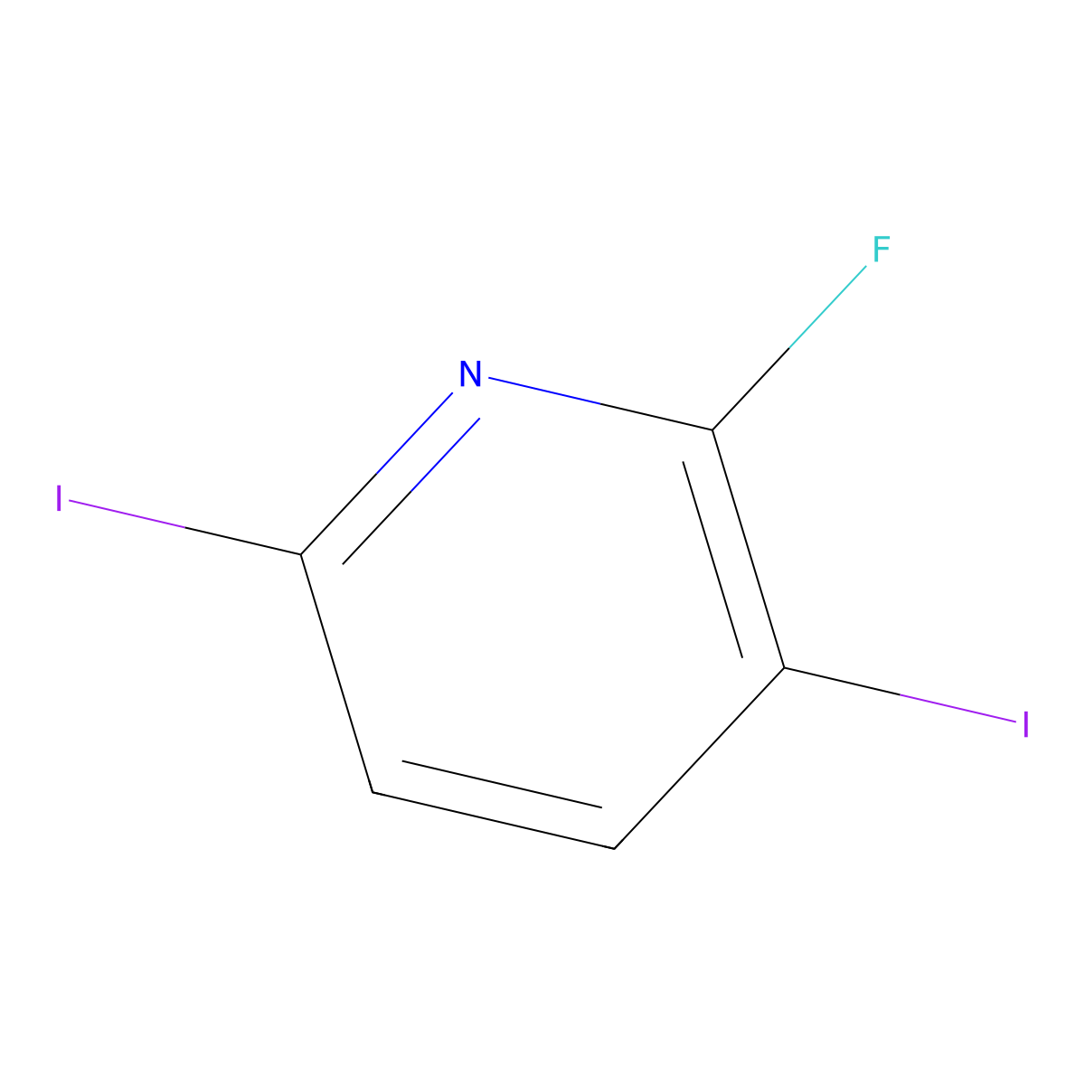 2-Fluoro-3,6-diiodopyridine molecular structure, CAS 1245321-31-6