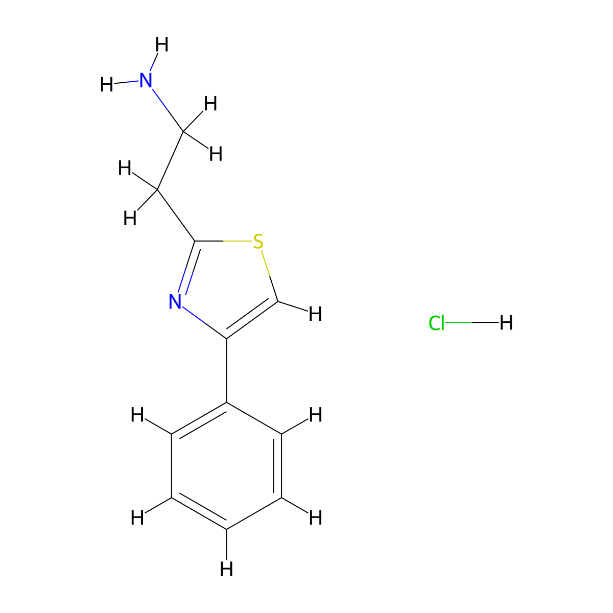 2-(4-Phenyl-thiazol-2-yl)-ethylamine hydrochloride molecular structure, CAS 124534-88-9