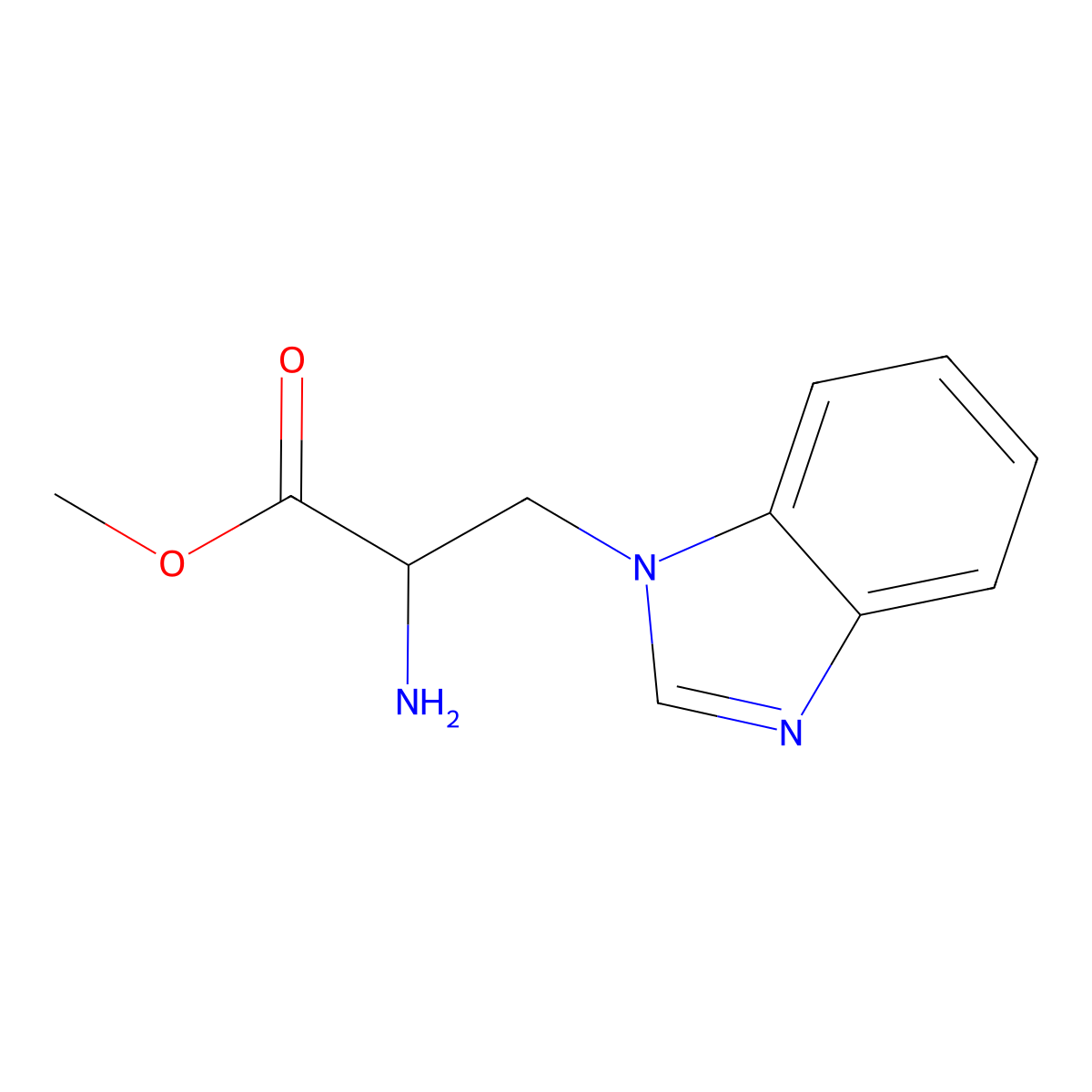 methyl 2-amino-3-(1H-1,3-benzodiazol-1-yl)propanoate molecular structure, CAS 1245381-71-8