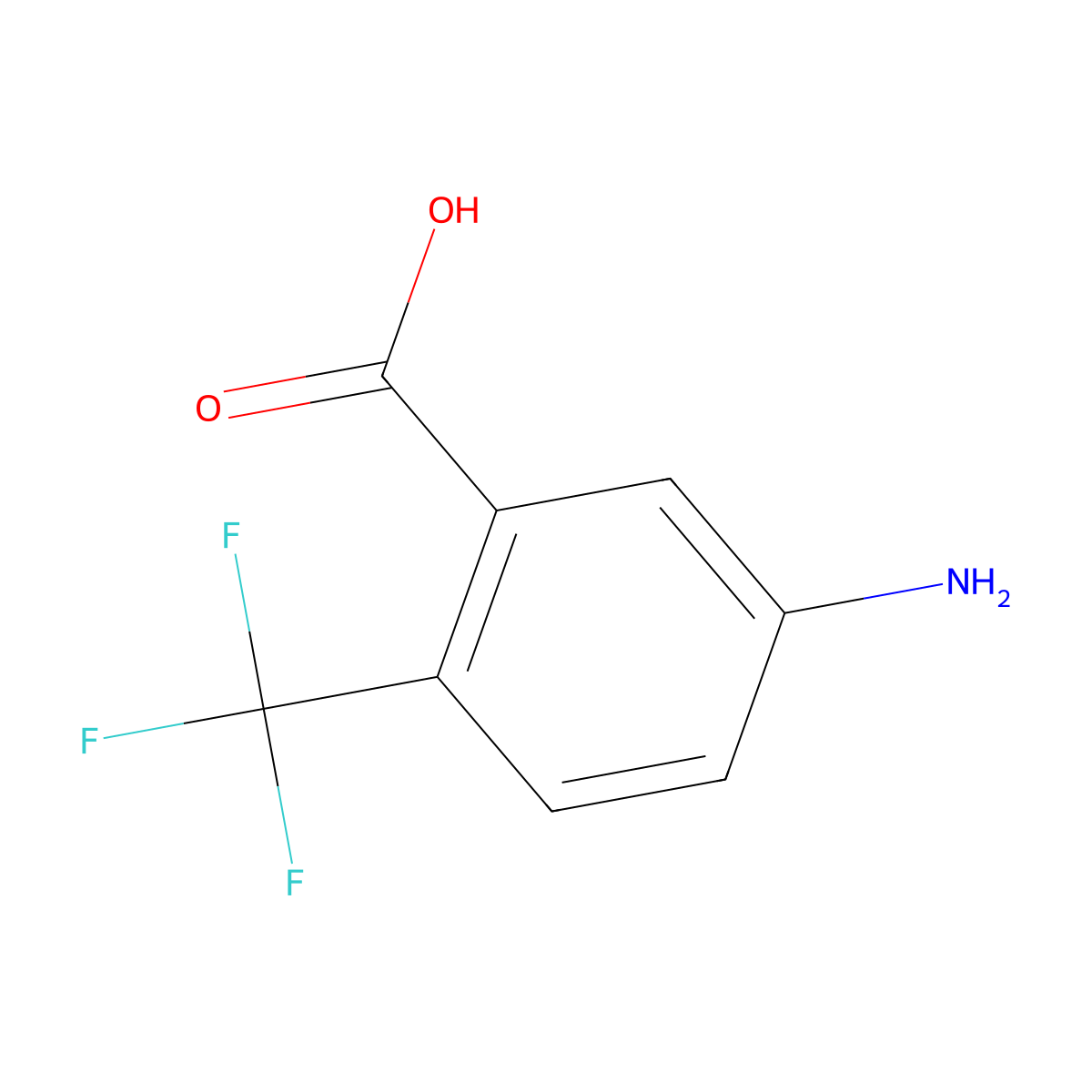 5-Amino-2-(trifluoromethyl)benzoic acid molecular structure, CAS 1245457-01-5