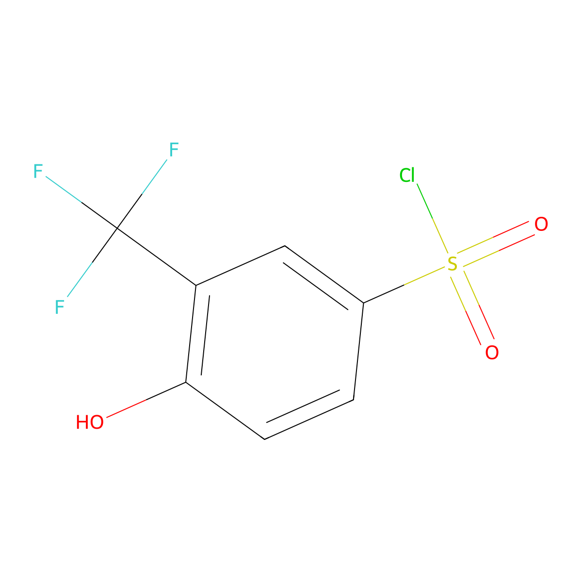 4-Hydroxy-3-(trifluoromethyl)benzene-1-sulfonyl chloride molecular structure, CAS 1245457-03-7