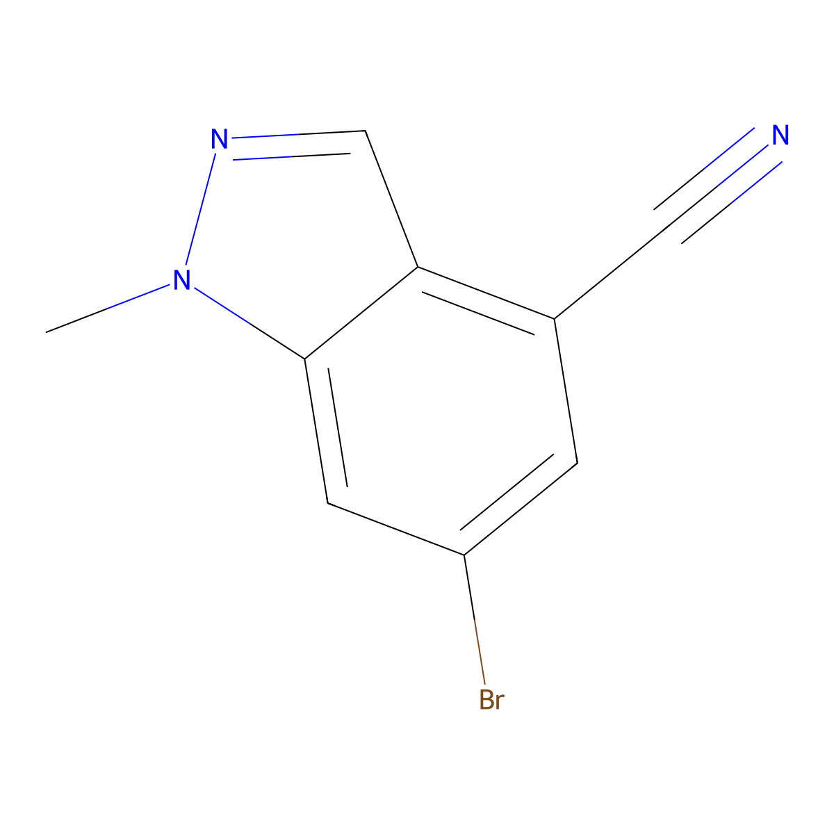 6-Bromo-1-methyl-1H-indazole-4-carbonitrile molecular structure, CAS 1245465-10-4