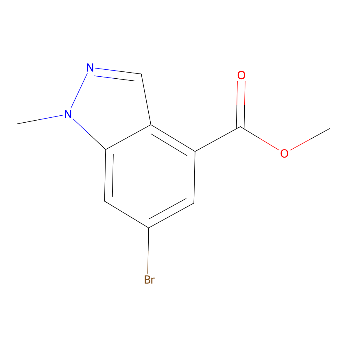 methyl 6-bromo-1-methyl-1H-indazole-4-carboxylate molecular structure, CAS 1245465-67-1