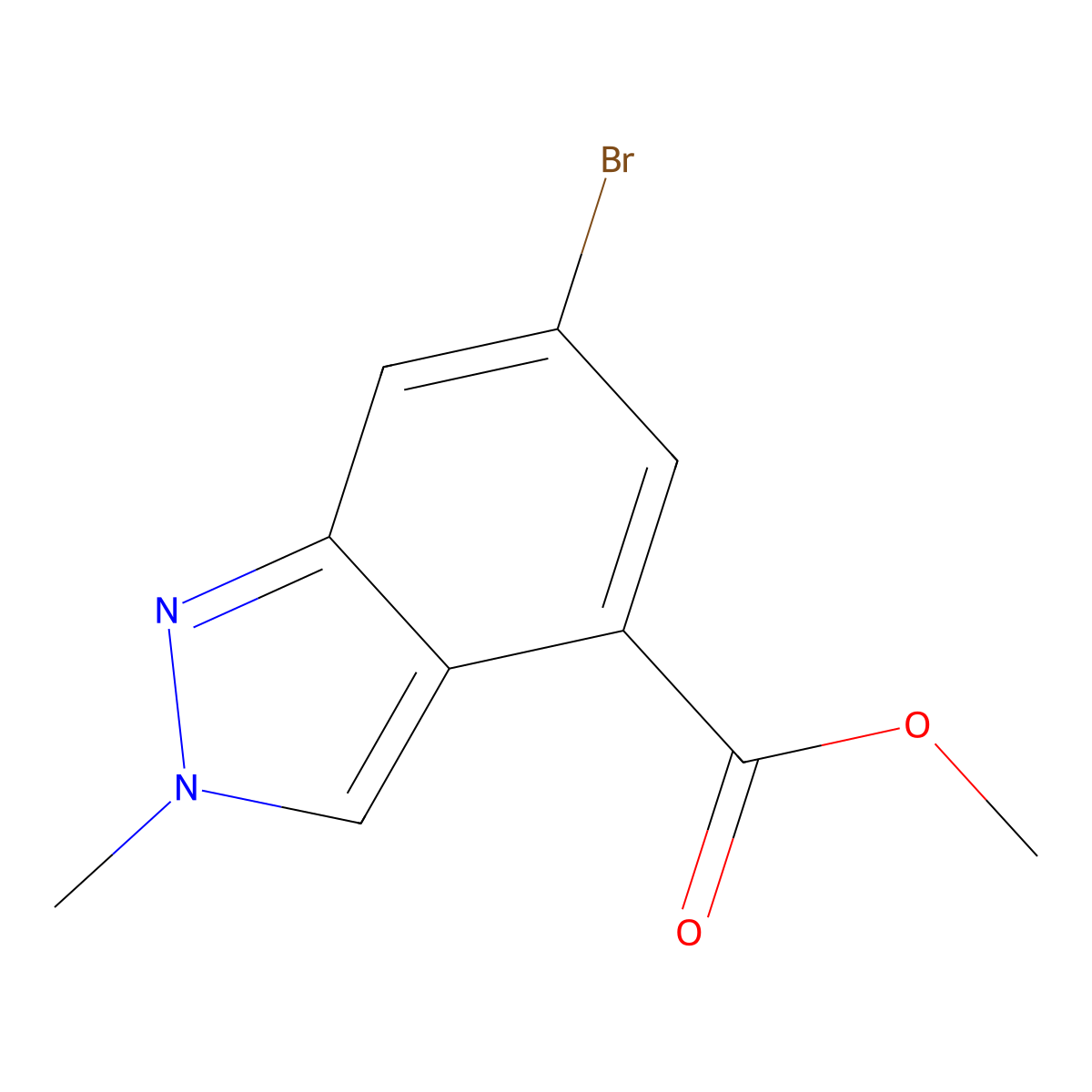 methyl 6-bromo-2-methyl-2H-indazole-4-carboxylate molecular structure, CAS 1245465-68-2