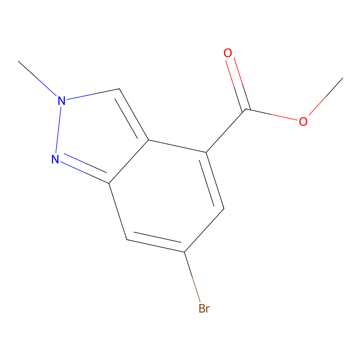 methyl 6-bromo-2-methyl-2H-indazole-4-carboxylate molecular structure, CAS 1245465-68-2