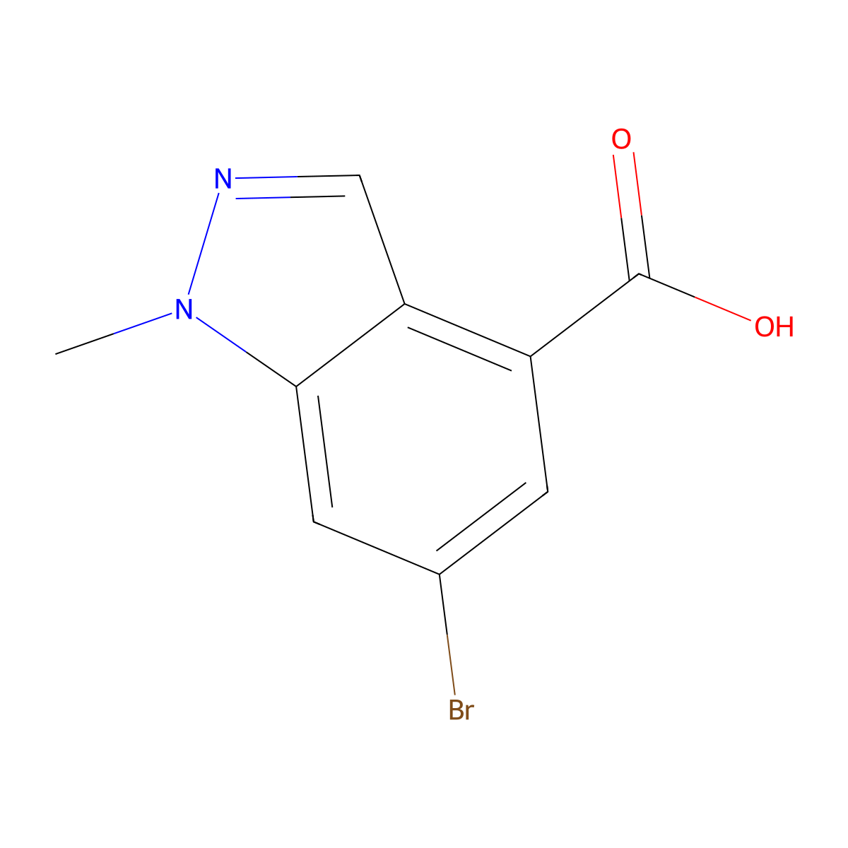 6-Bromo-1-methyl-1H-indazole-4-carboxylic acid molecular structure, CAS 1245465-69-3