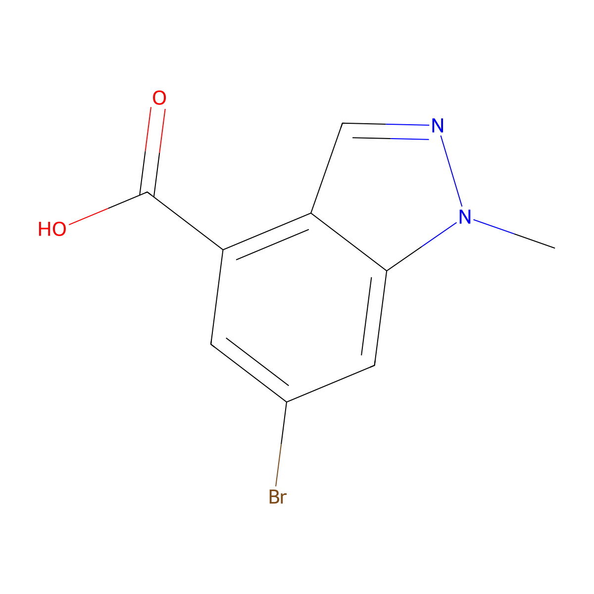 6-Bromo-1-methyl-1H-indazole-4-carboxylic acid molecular structure, CAS 1245465-69-3