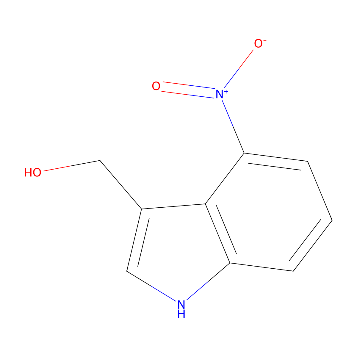 (4-nitro-1H-indol-3-yl)methanol molecular structure, CAS 124549-51-5