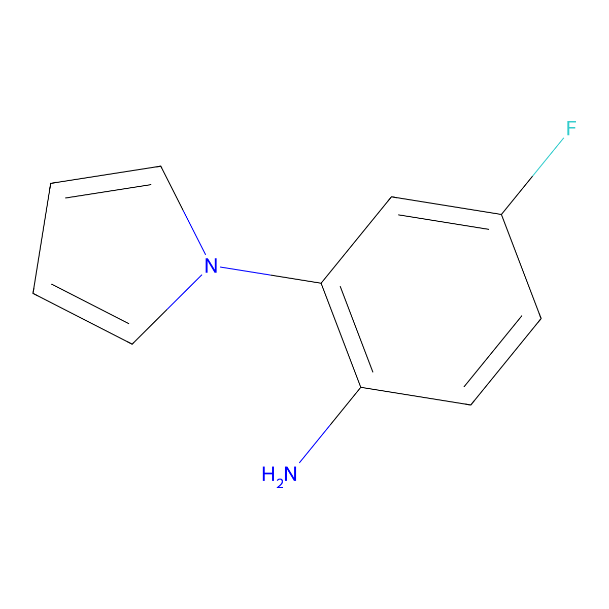 4-fluoro-2-(1H-pyrrol-1-yl)aniline molecular structure, CAS 1245500-21-3