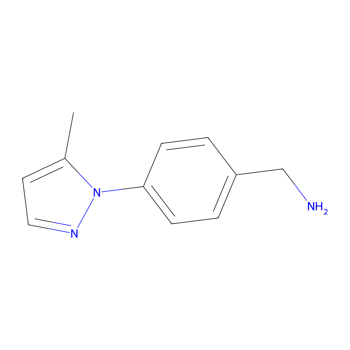 4-(5-Methyl-1H-pyrazol-1-yl)benzenemethanamine molecular structure, CAS 1245503-47-2