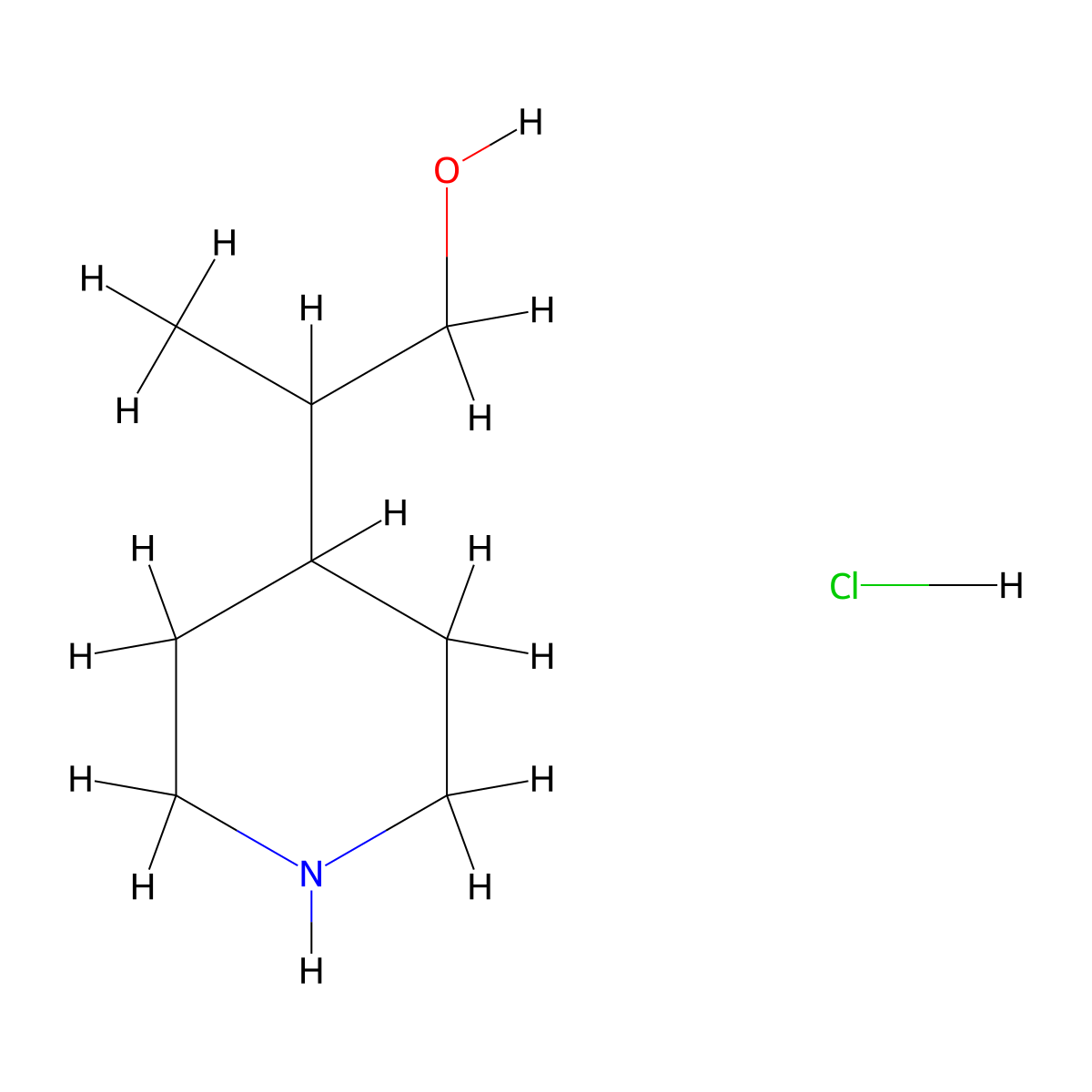 2-(Piperidin-4-yl)propan-1-ol hydrochloride molecular structure, CAS 1245507-19-0