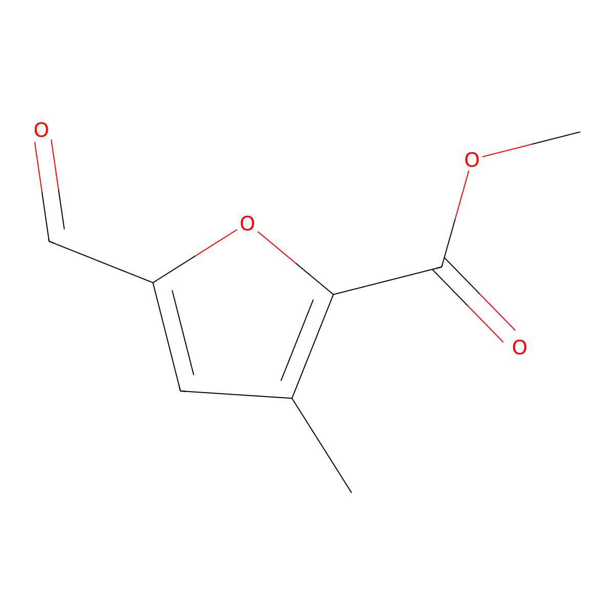 Methyl 5-formyl-3-methylfuran-2-carboxylate molecular structure, CAS 1245507-43-0